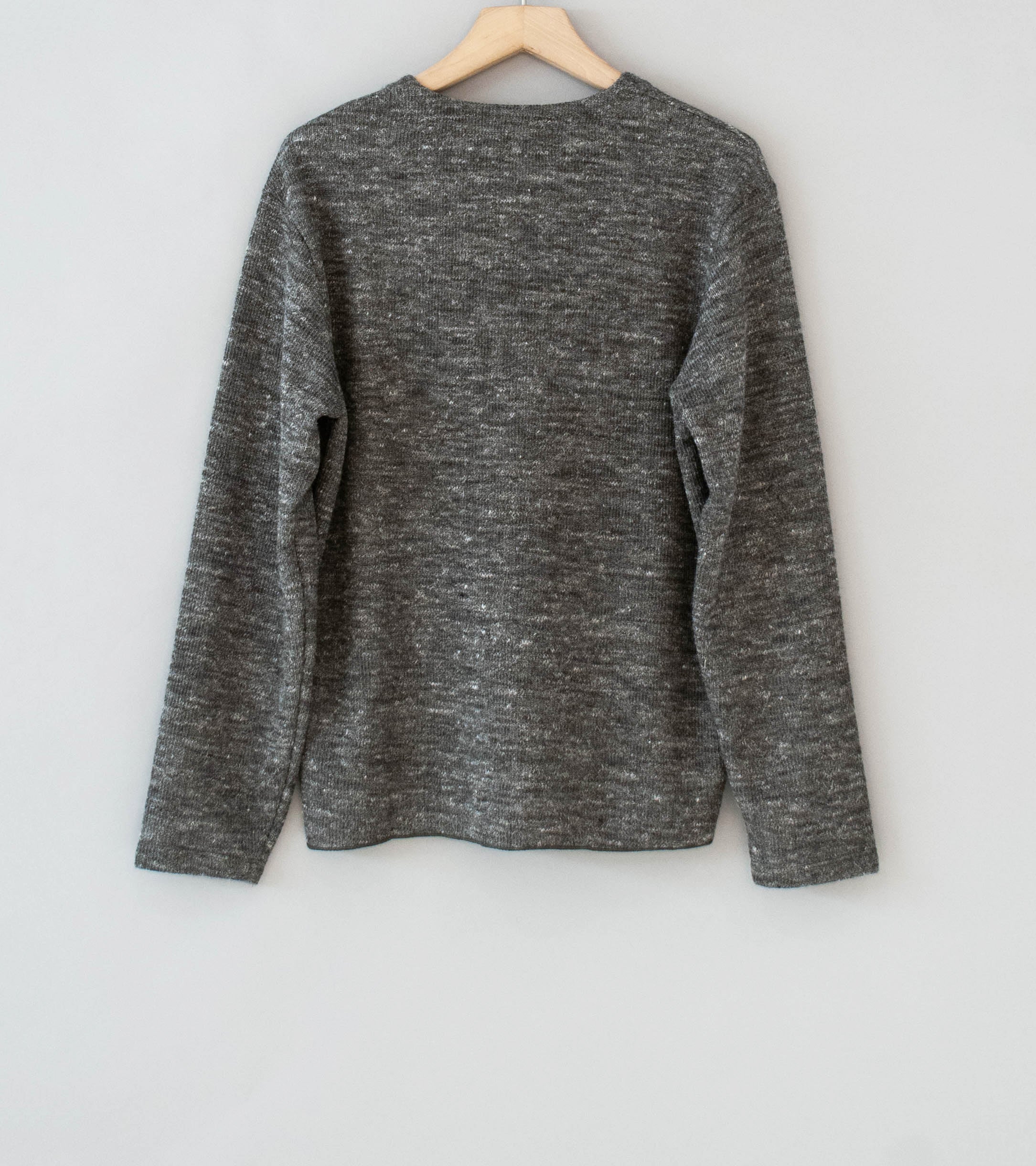 Lady White Co 'Linen Wool V-Neck' (Brown Melange) - Image 6