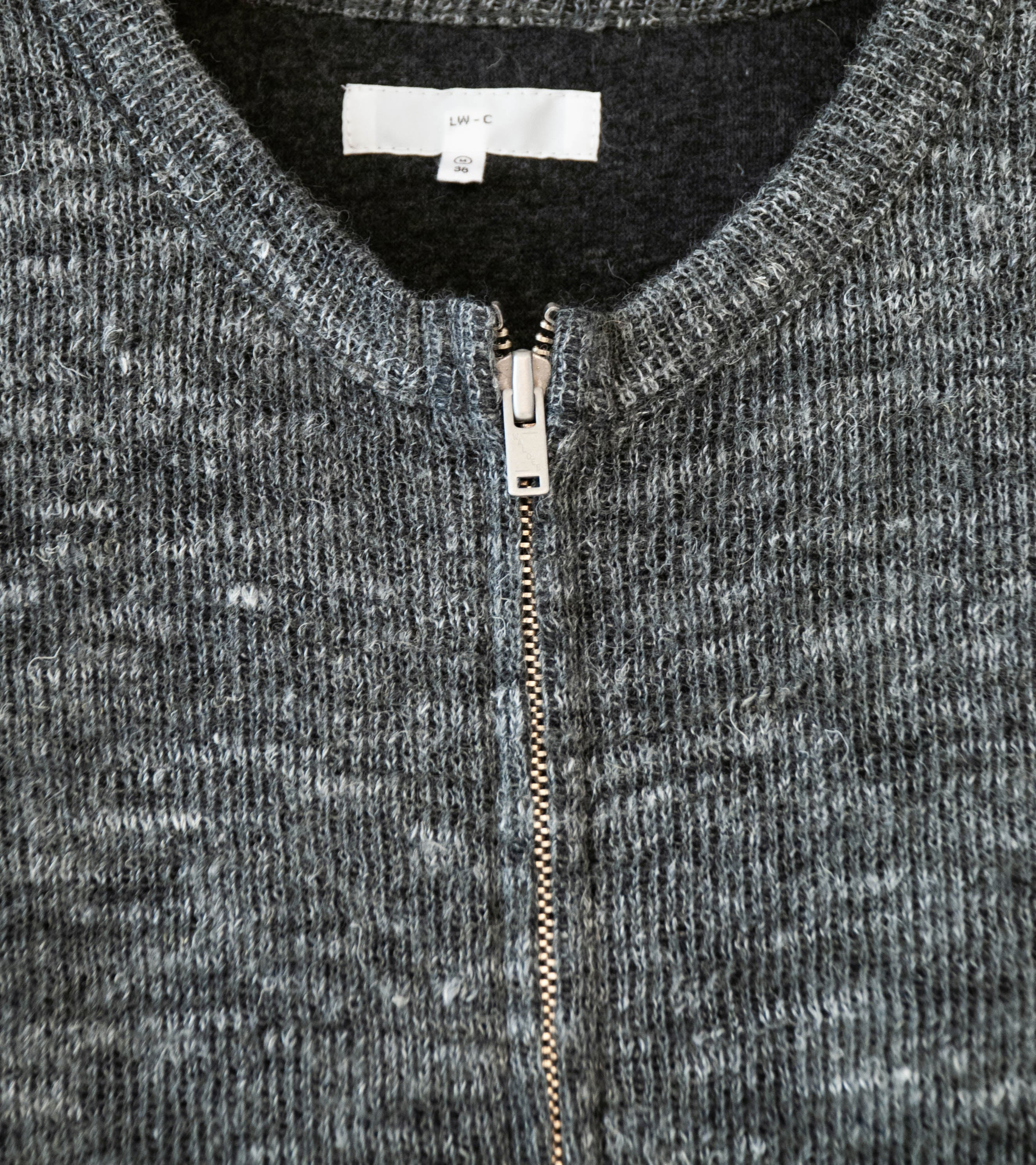 Lady White Co 'Zip Crewneck' (Charcoal Melange) - Image 4
