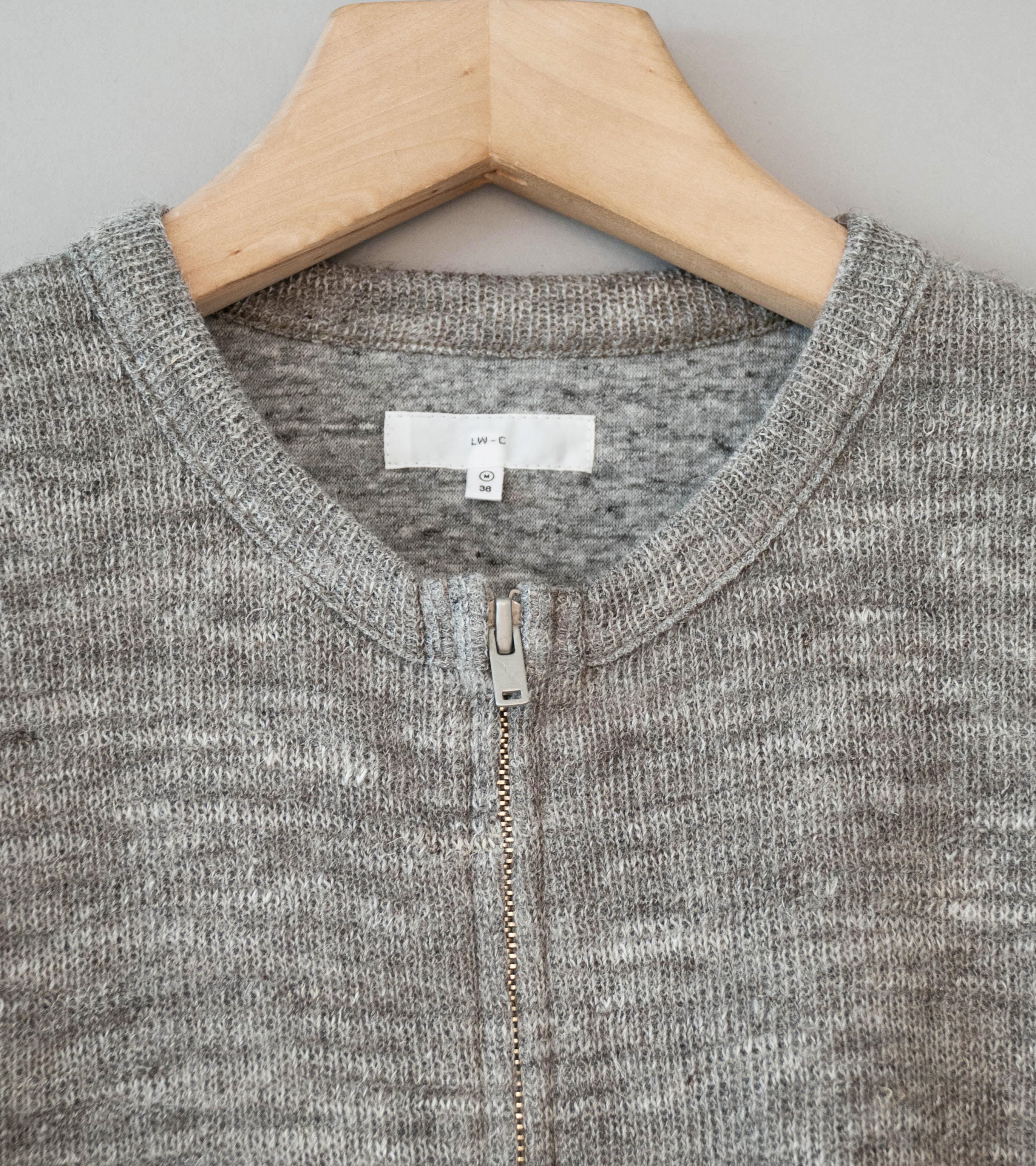 Lady White Co 'Zip Crewneck' (Grey Melange) - Image 4