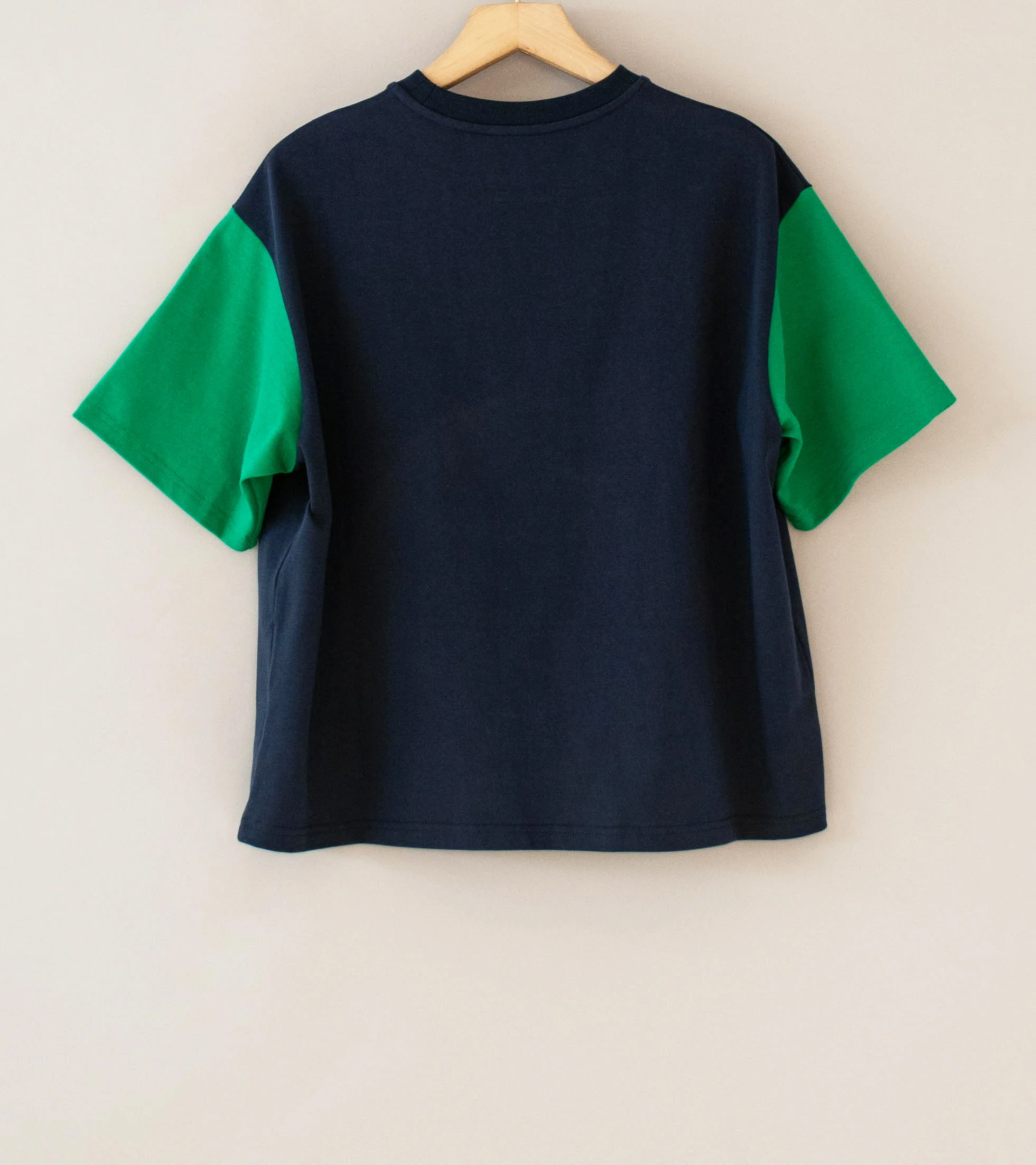 LII 'Contrast Sleeve Tee' (Navy Green) - Image 4