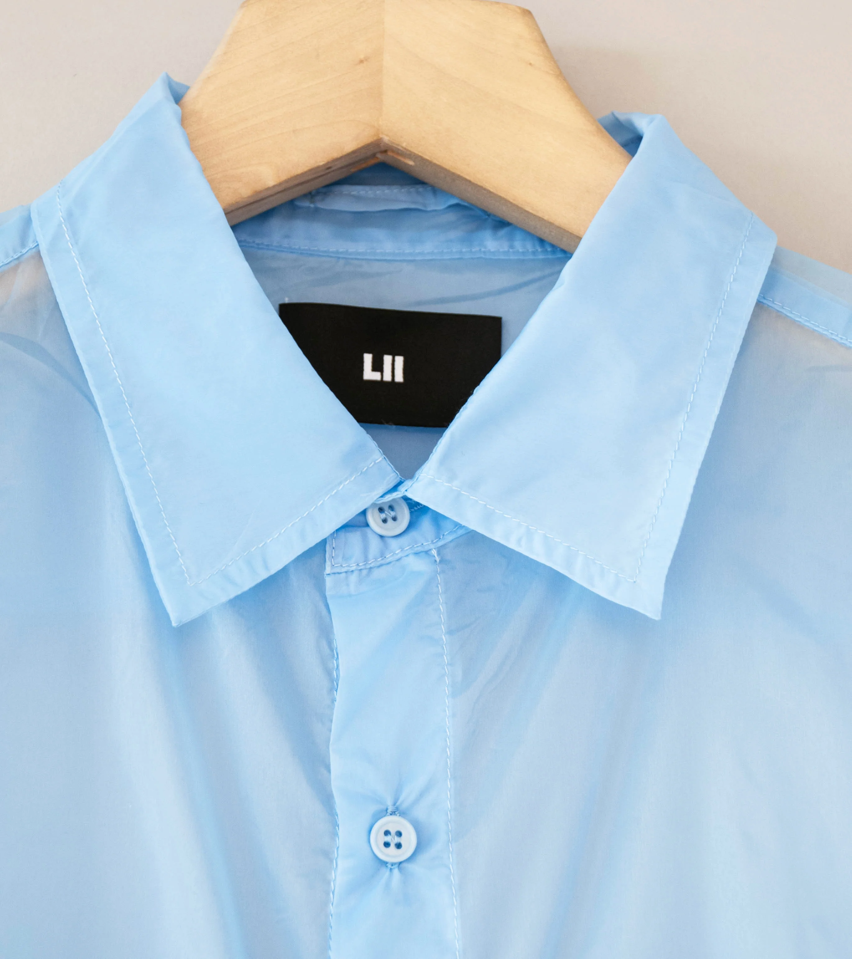 LII 'Sheer Long Sleeve Shirt' (Blue) - Image 4