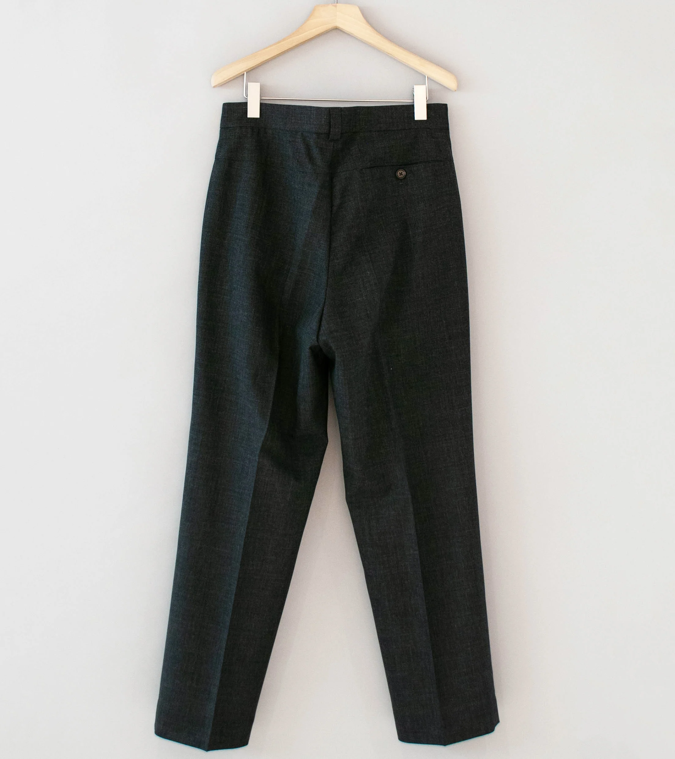 Margaret Howell 'Back Yoke Trousers' (Charcoal Crisp Wool Plainweave) - Image 4