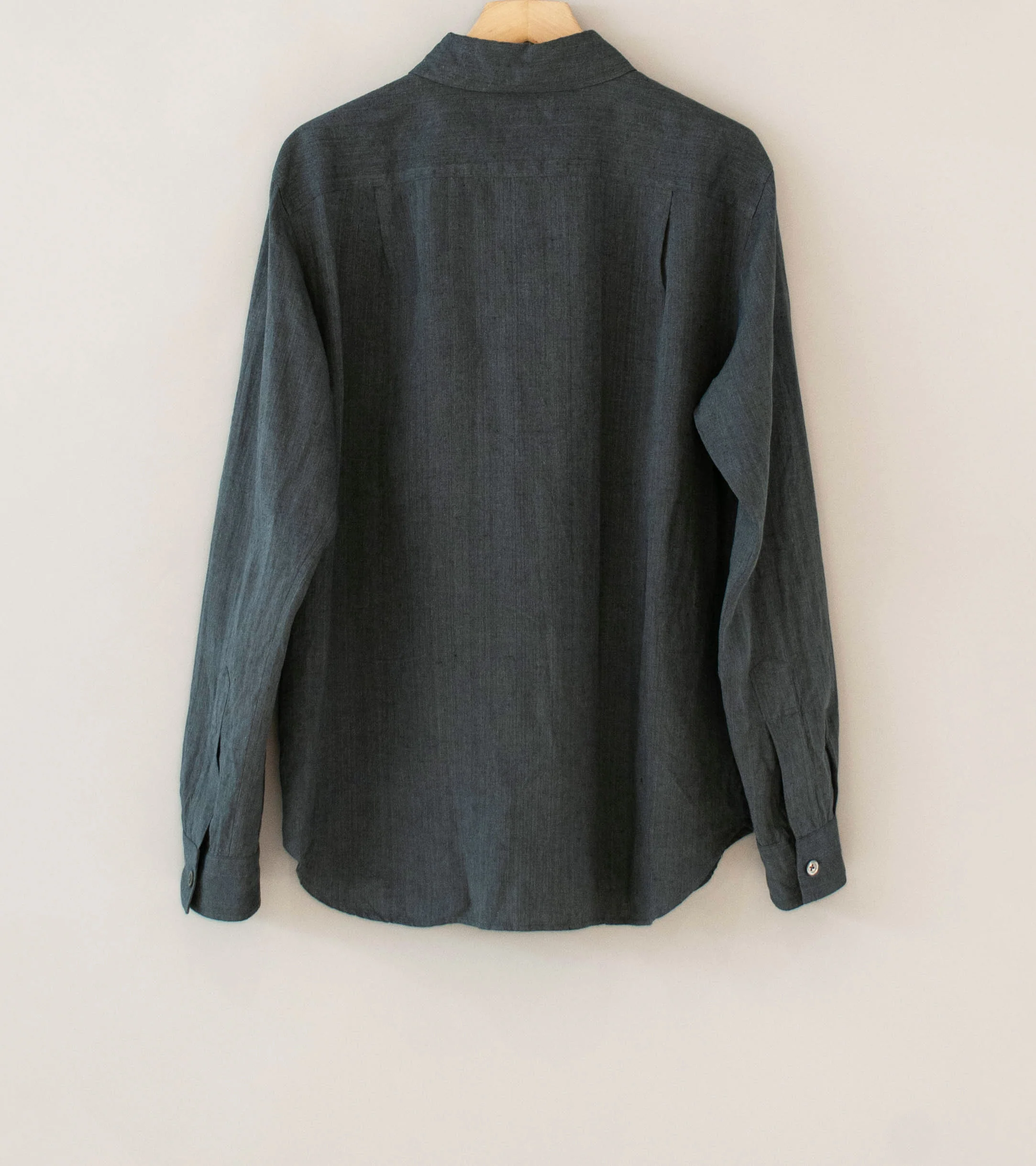 Margaret Howell 'Basic Shirt' (Asphalt Yarn Dye Linen) - Image 6