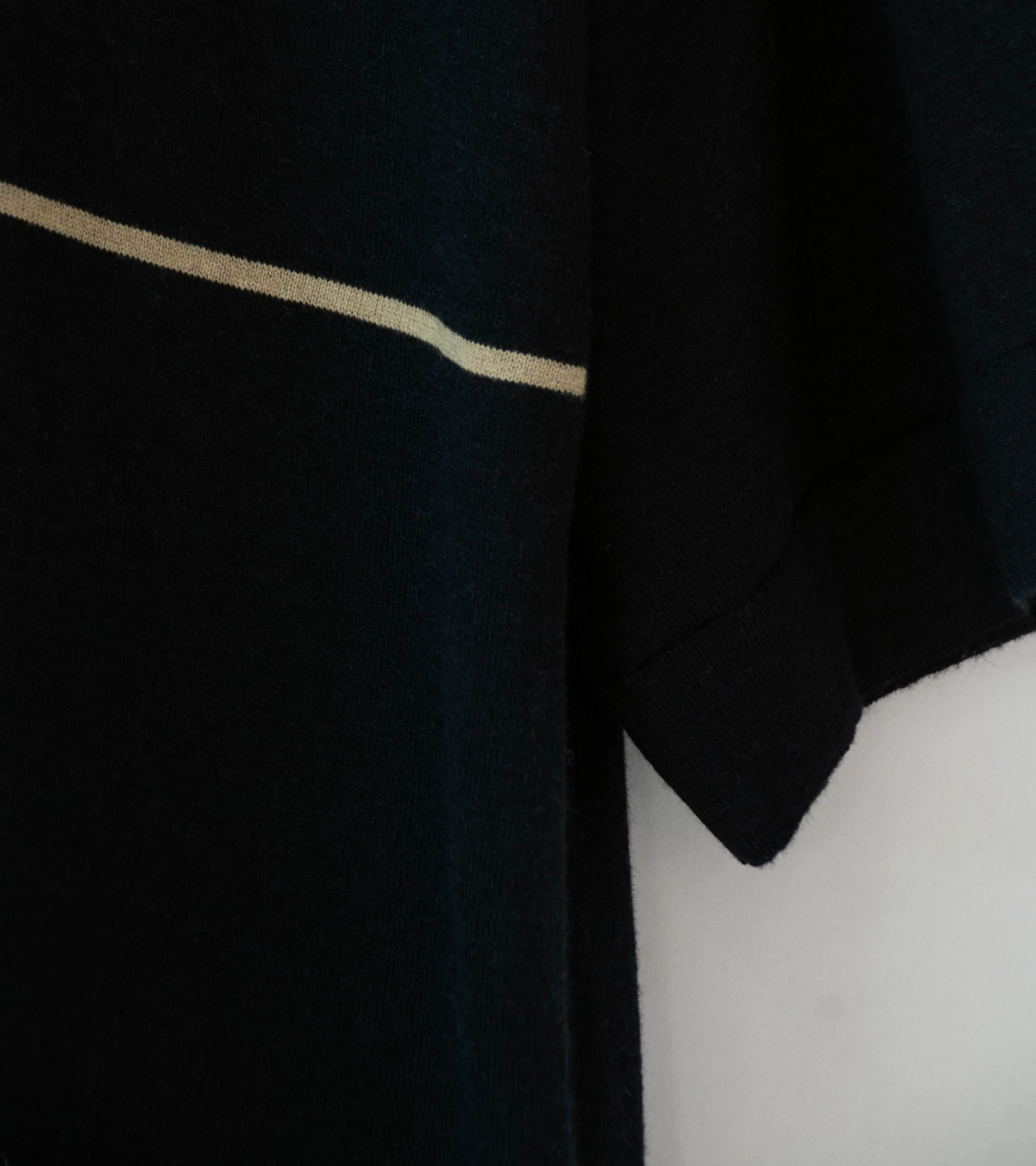 Margaret Howell 'Fine Stripe T-Shirt' (Black Fine Cotton Merino) - Image 3