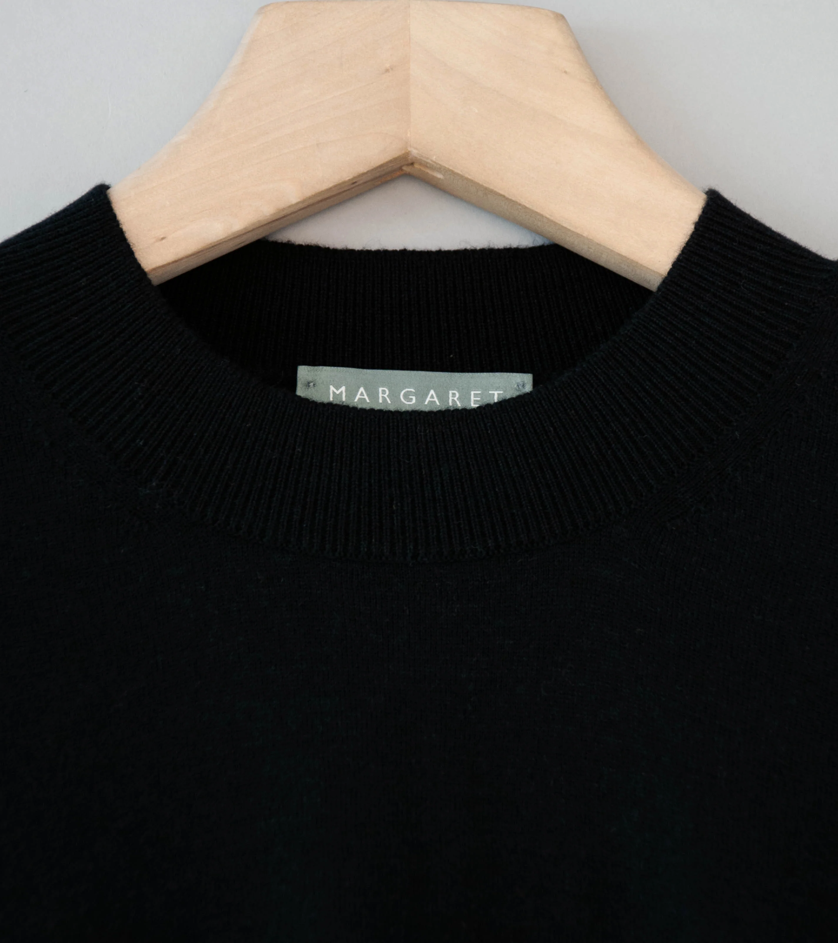 Margaret Howell 'Fine Stripe T-Shirt' (Black Fine Cotton Merino) - Image 4