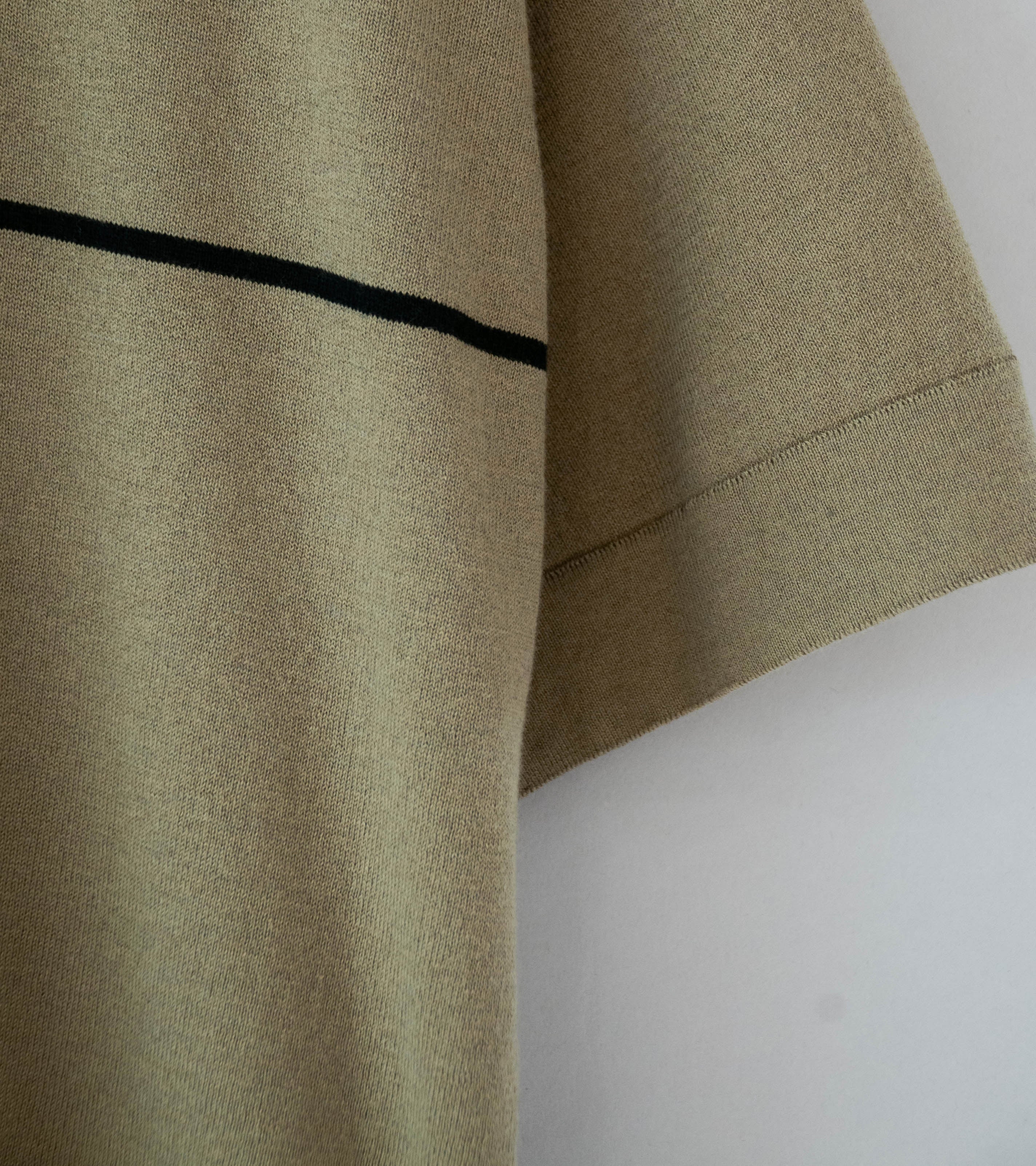 Margaret Howell 'Fine Stripe T-Shirt' (Lichen Fine Cotton Merino) - Image 3