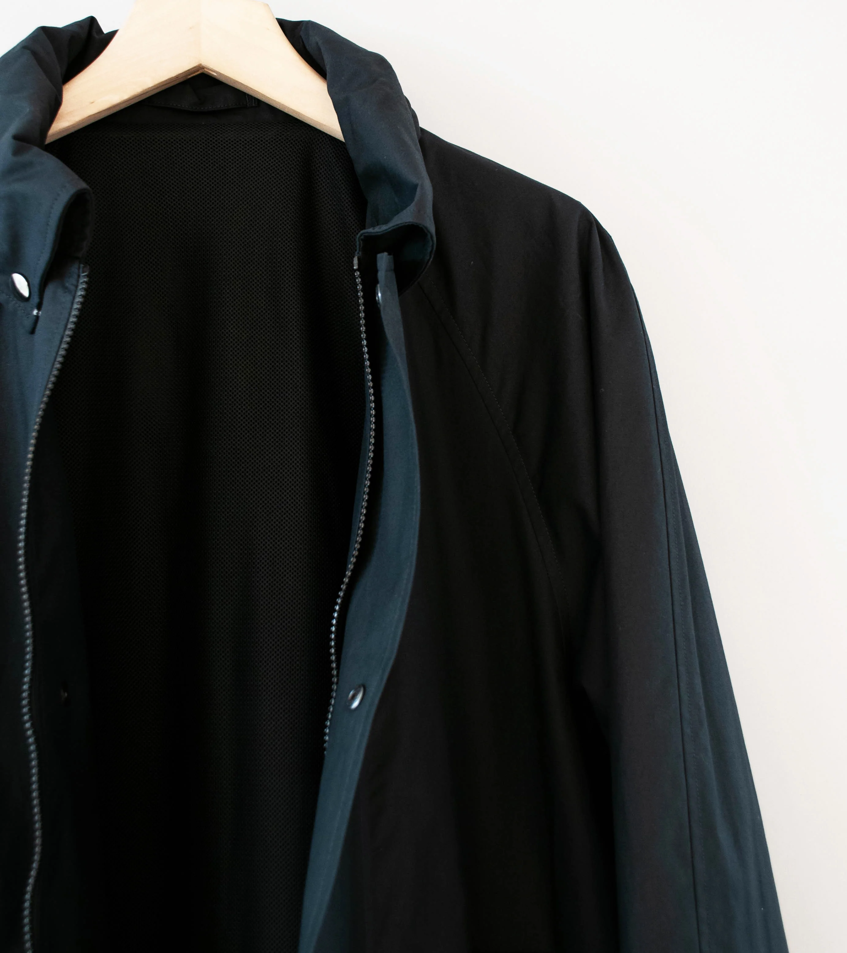Margaret Howell 'Lightweight Mac' (Black Ventile Dry Cotton Poplin) - Image 3