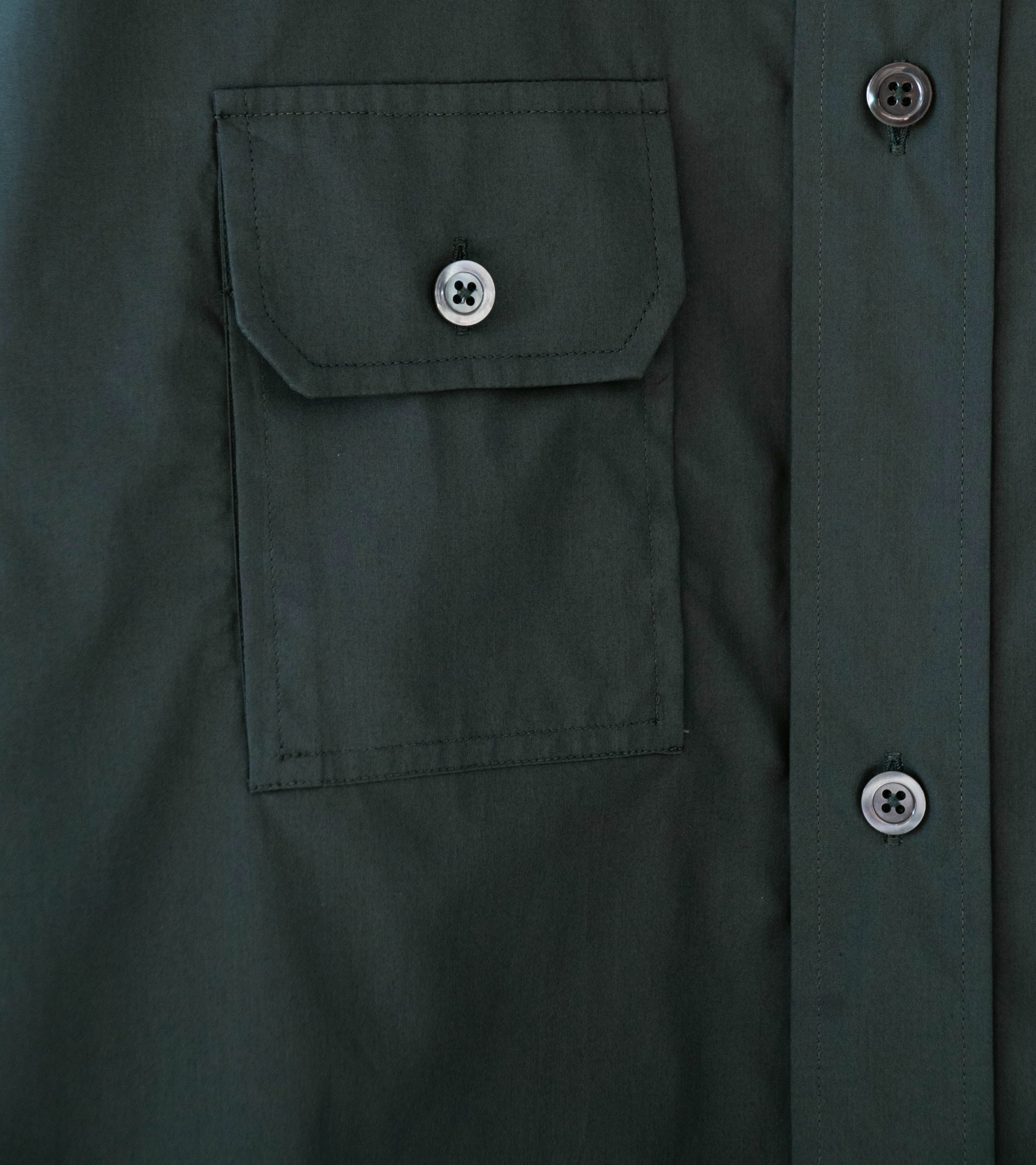 Margaret Howell 'Odd Pocket Shirt' (Dark Teal Double Twist Cotton Poplin) - Image 5