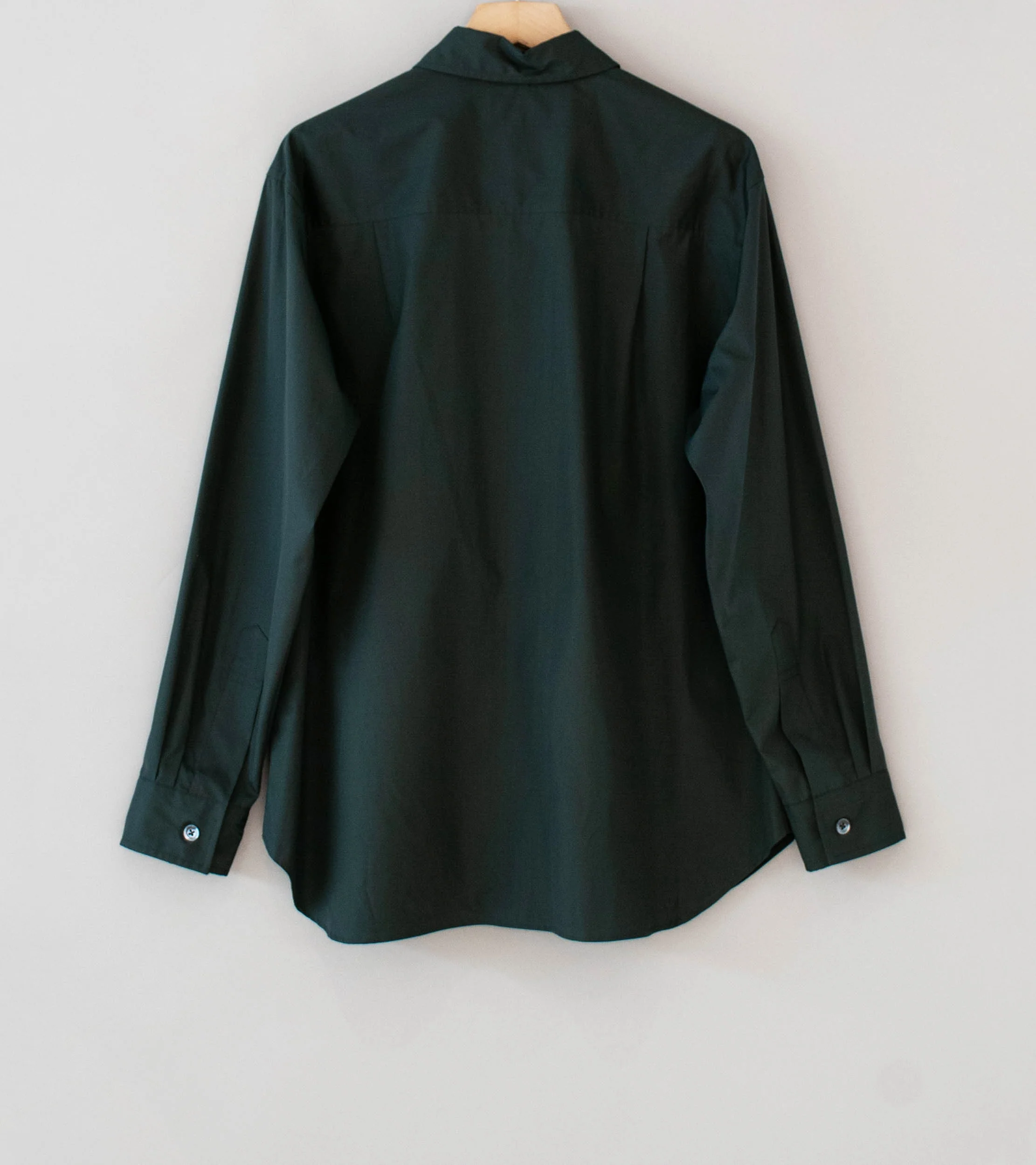 Margaret Howell 'Odd Pocket Shirt' (Dark Teal Double Twist Cotton Poplin) - Image 7