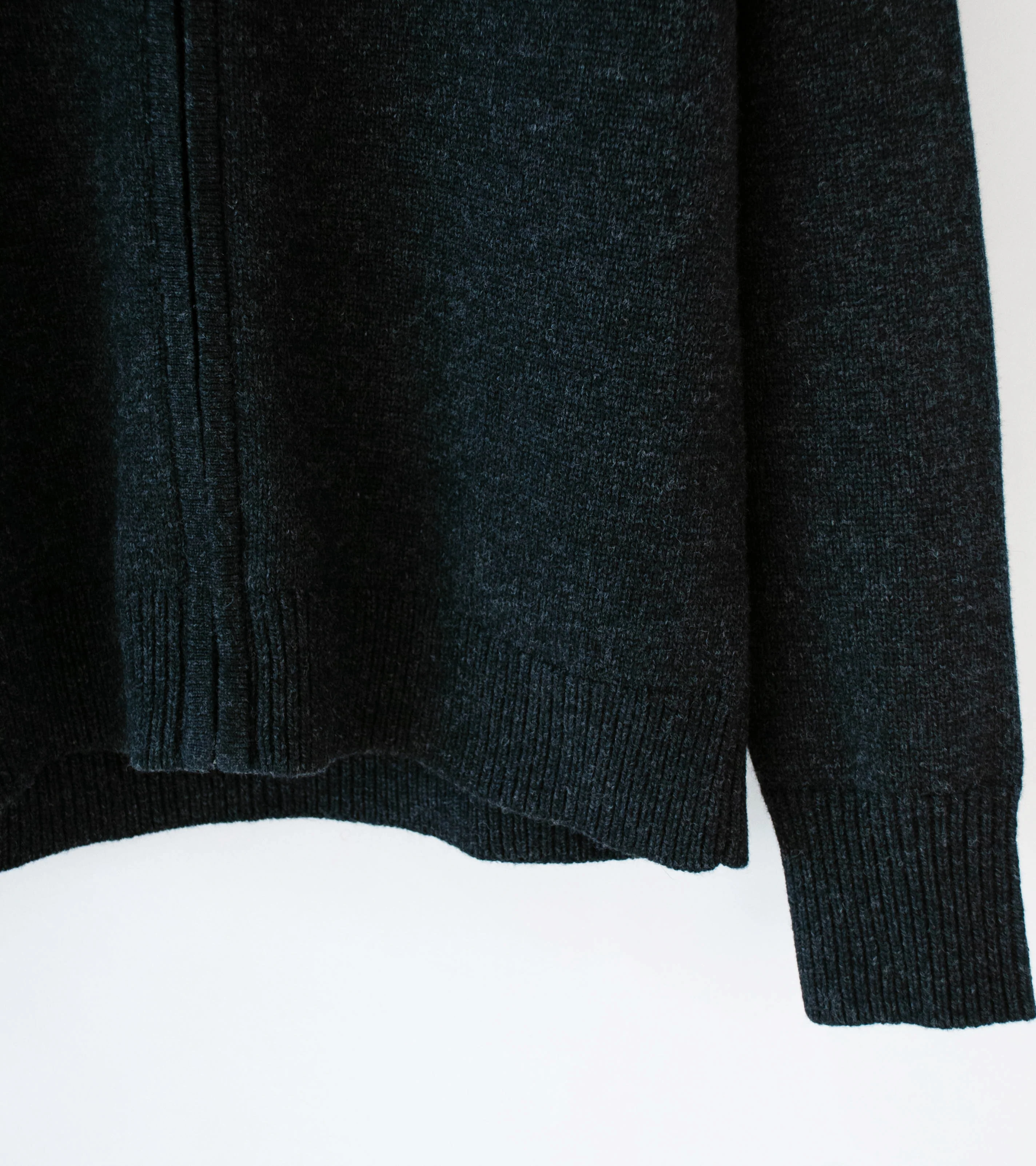Margaret Howell 'Zip Collar Cardigan' (Asphalt Irregular Spun Wool) - Image 3