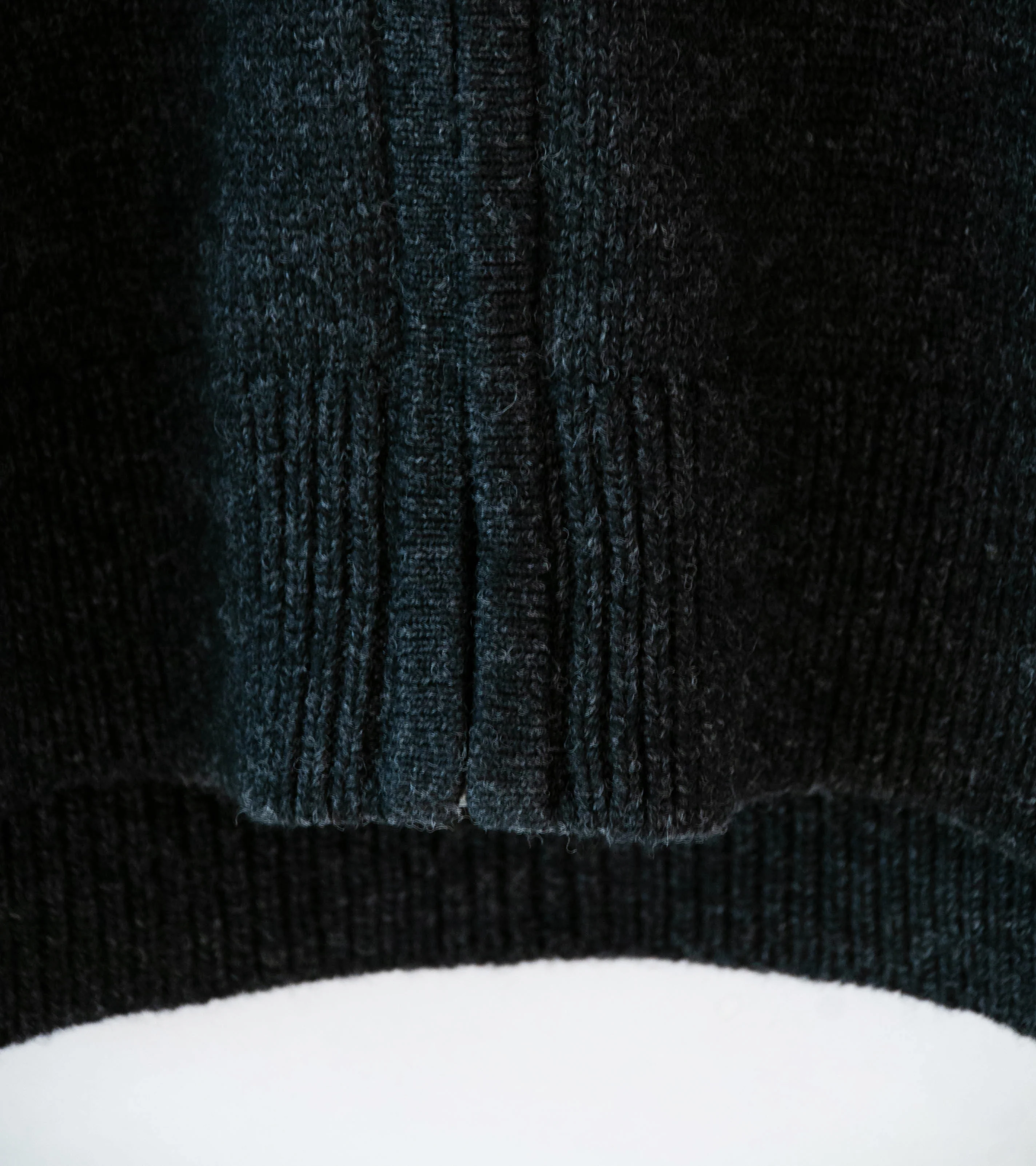 Margaret Howell 'Zip Collar Cardigan' (Asphalt Irregular Spun Wool) - Image 4