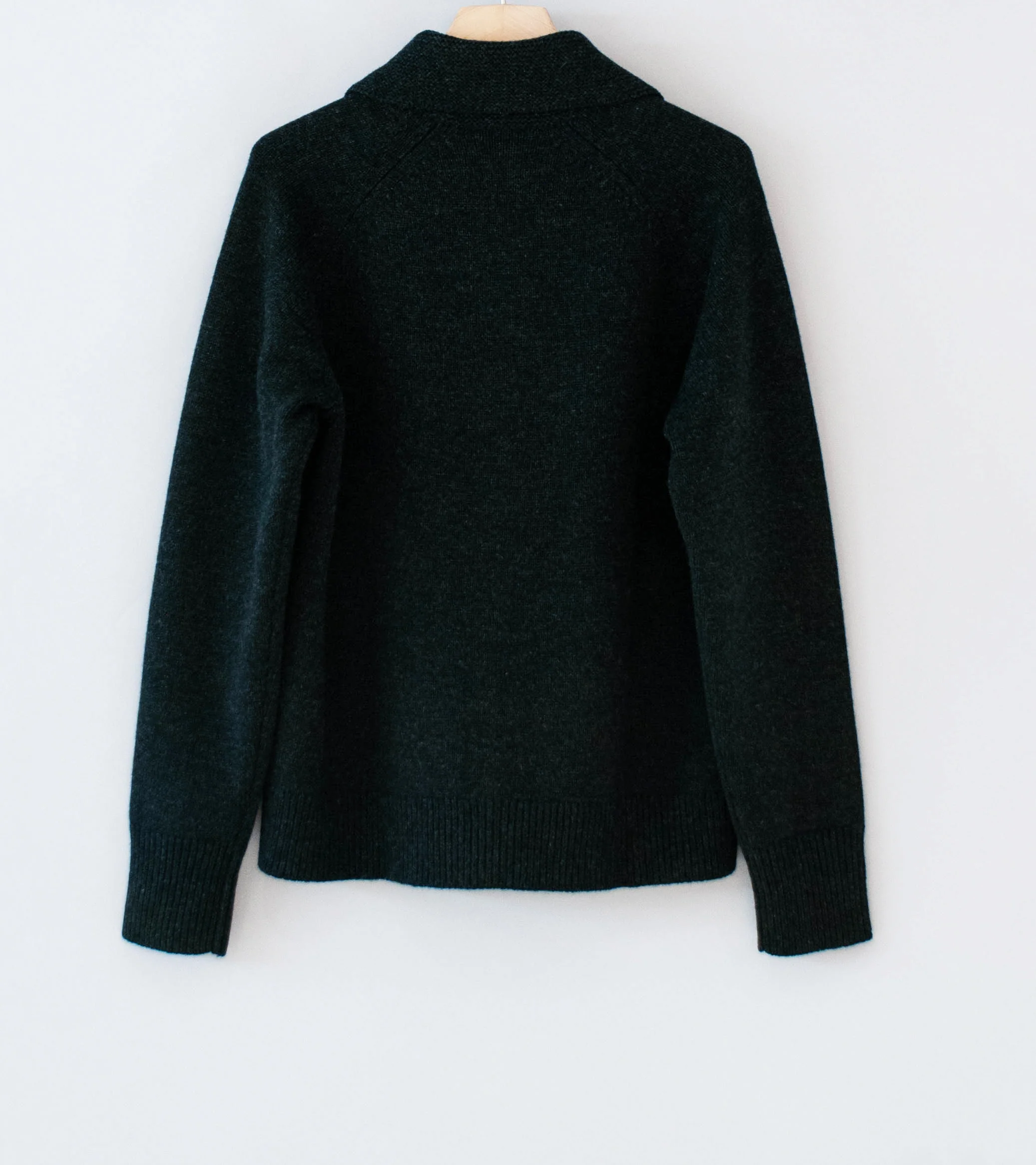 Margaret Howell 'Zip Collar Cardigan' (Asphalt Irregular Spun Wool) - Image 9