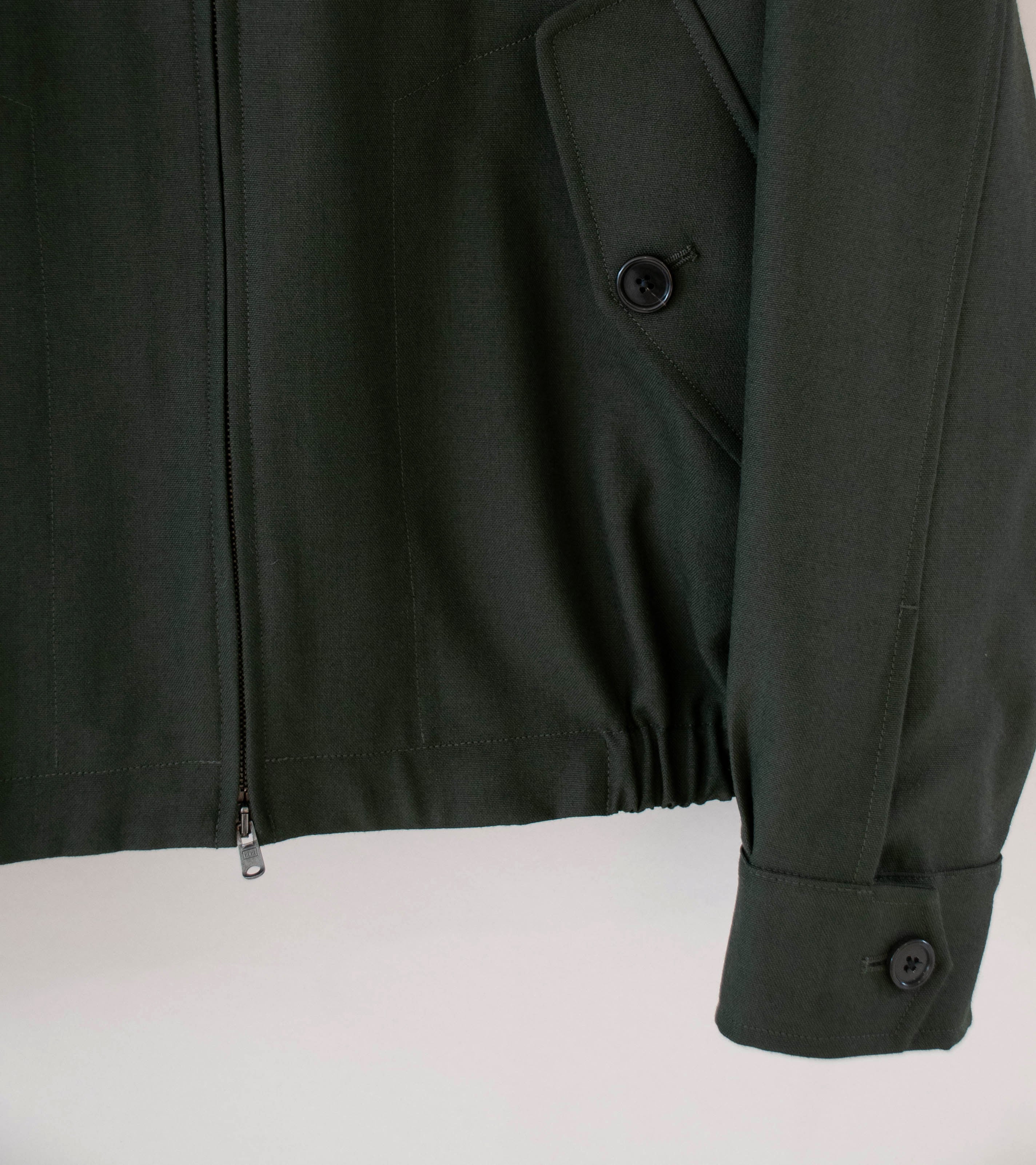 Margaret Howell 'Zip Through Bomber Jacket' (Pewter Double Twisted Wool) - Image 3