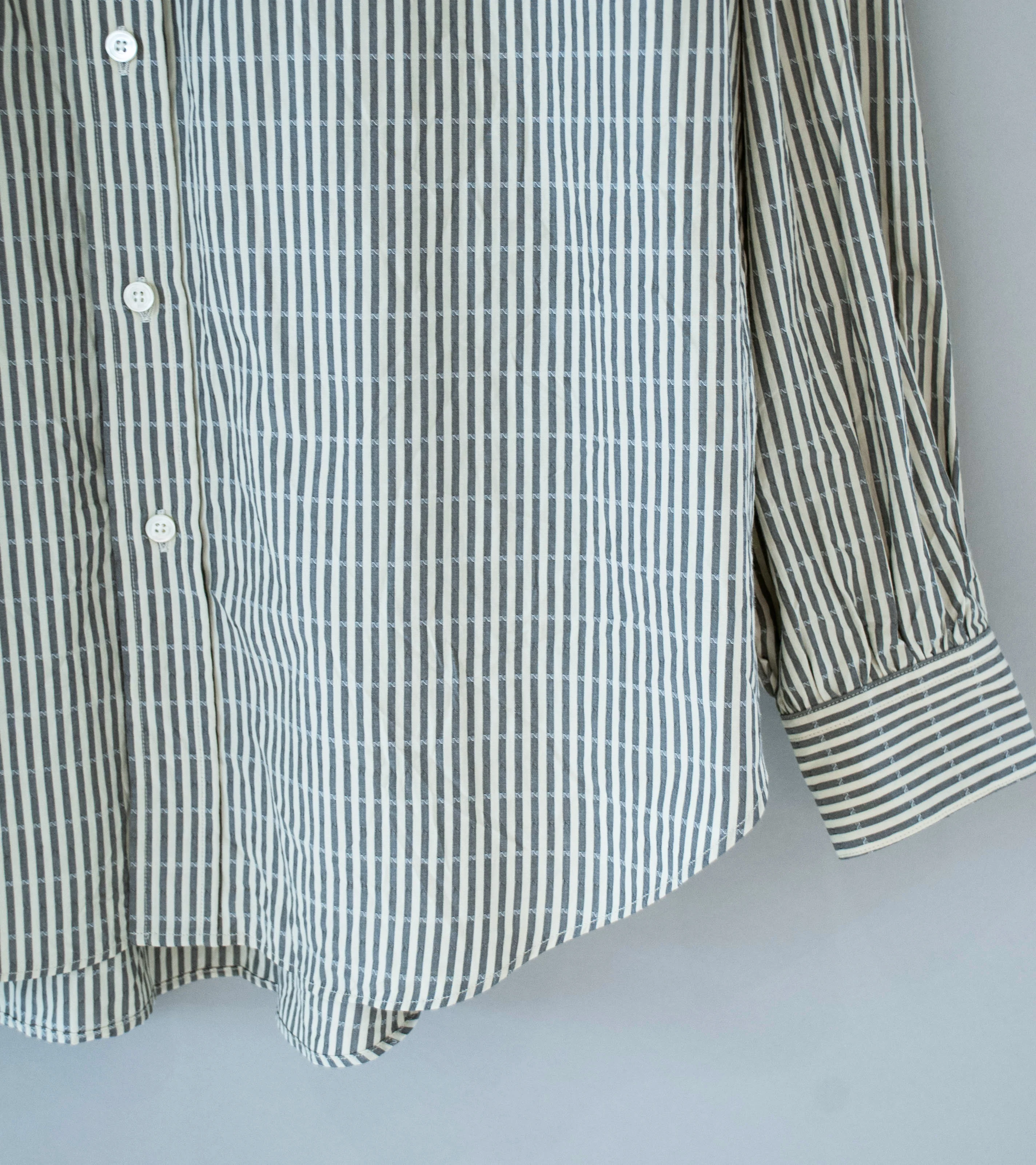 Niceness 'CLEMENT Dobby Stripe Regular Collar Dress Shirt' (Gray) - Image 3