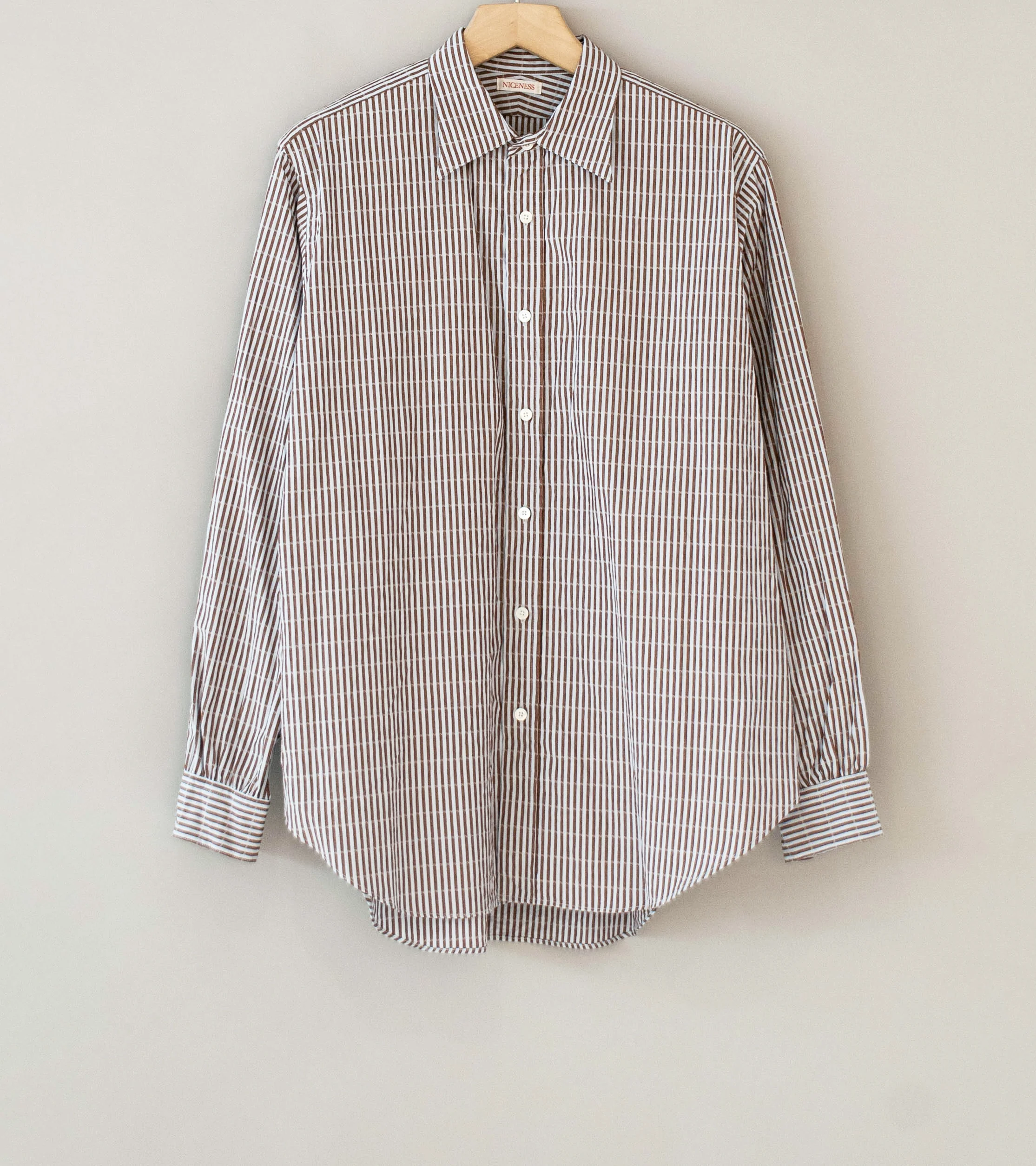 Niceness 'CLEMENT Dobby Stripe Regular Collar Dress Shirt' (Blue)