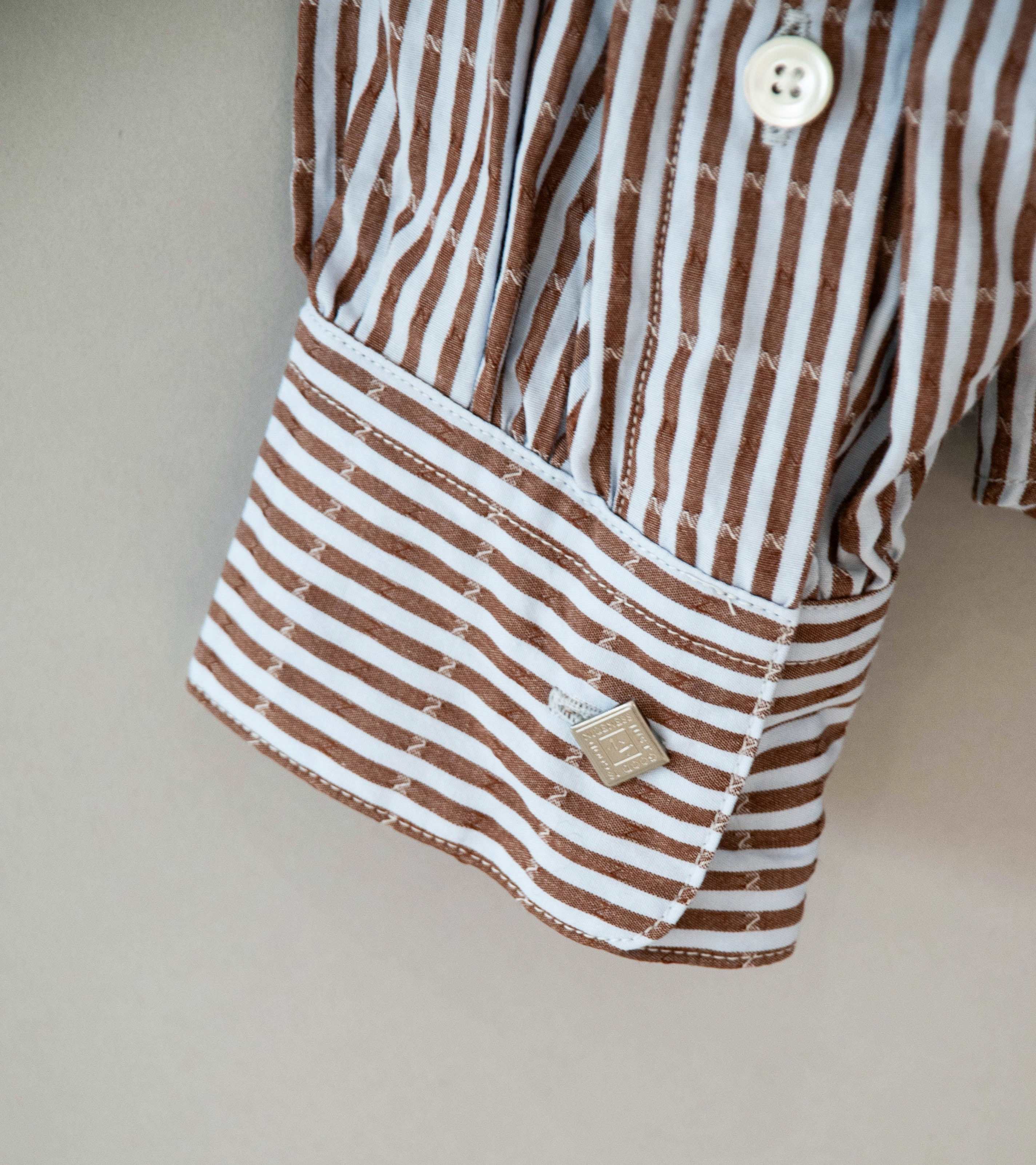 Niceness 'CLEMENT Dobby Stripe Regular Collar Dress Shirt' (Blue) - Image 8