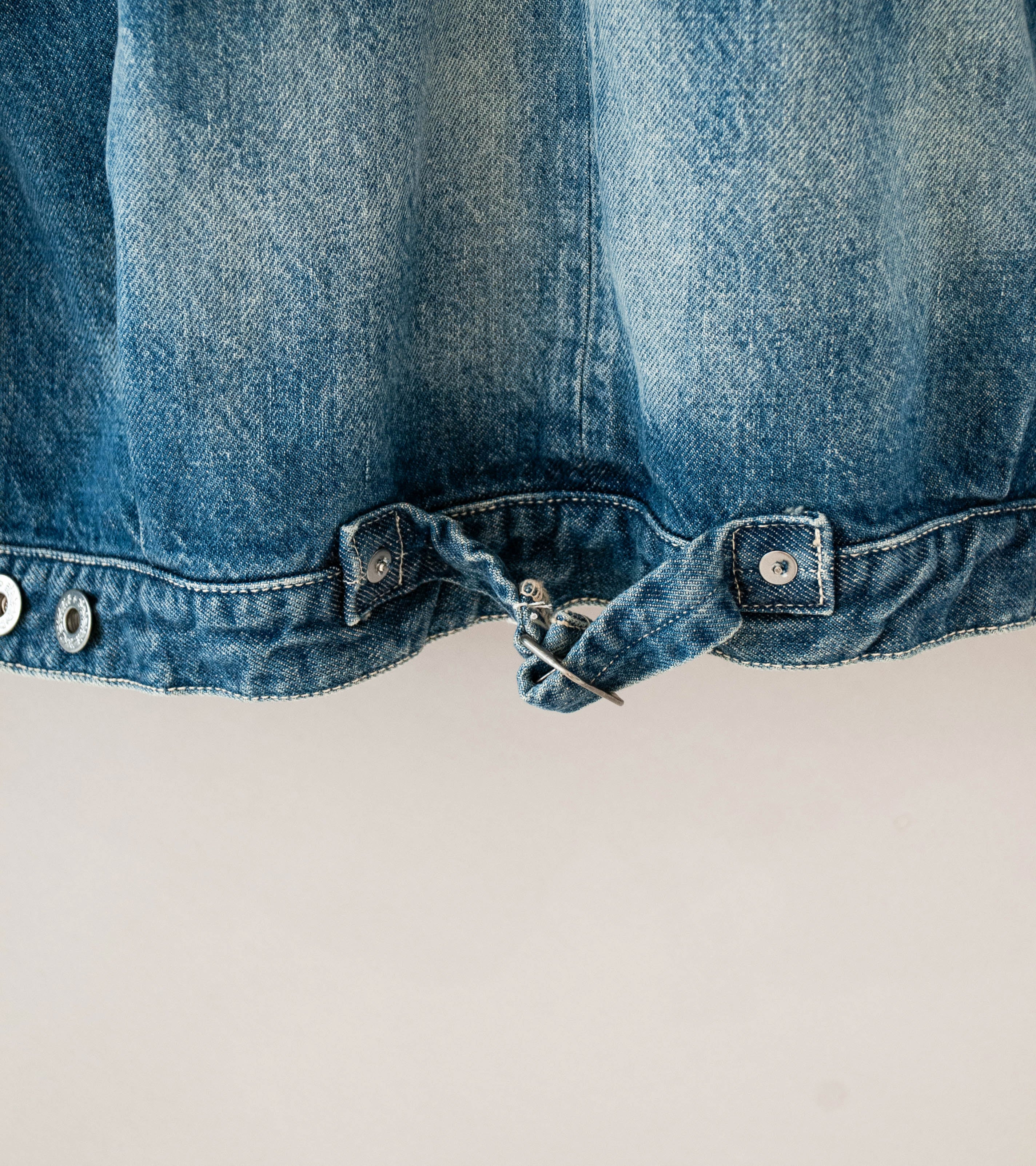 Niceness 'D.THORNHILL Distressed Denim Trucker Jacket' (Indigo) - Image 12