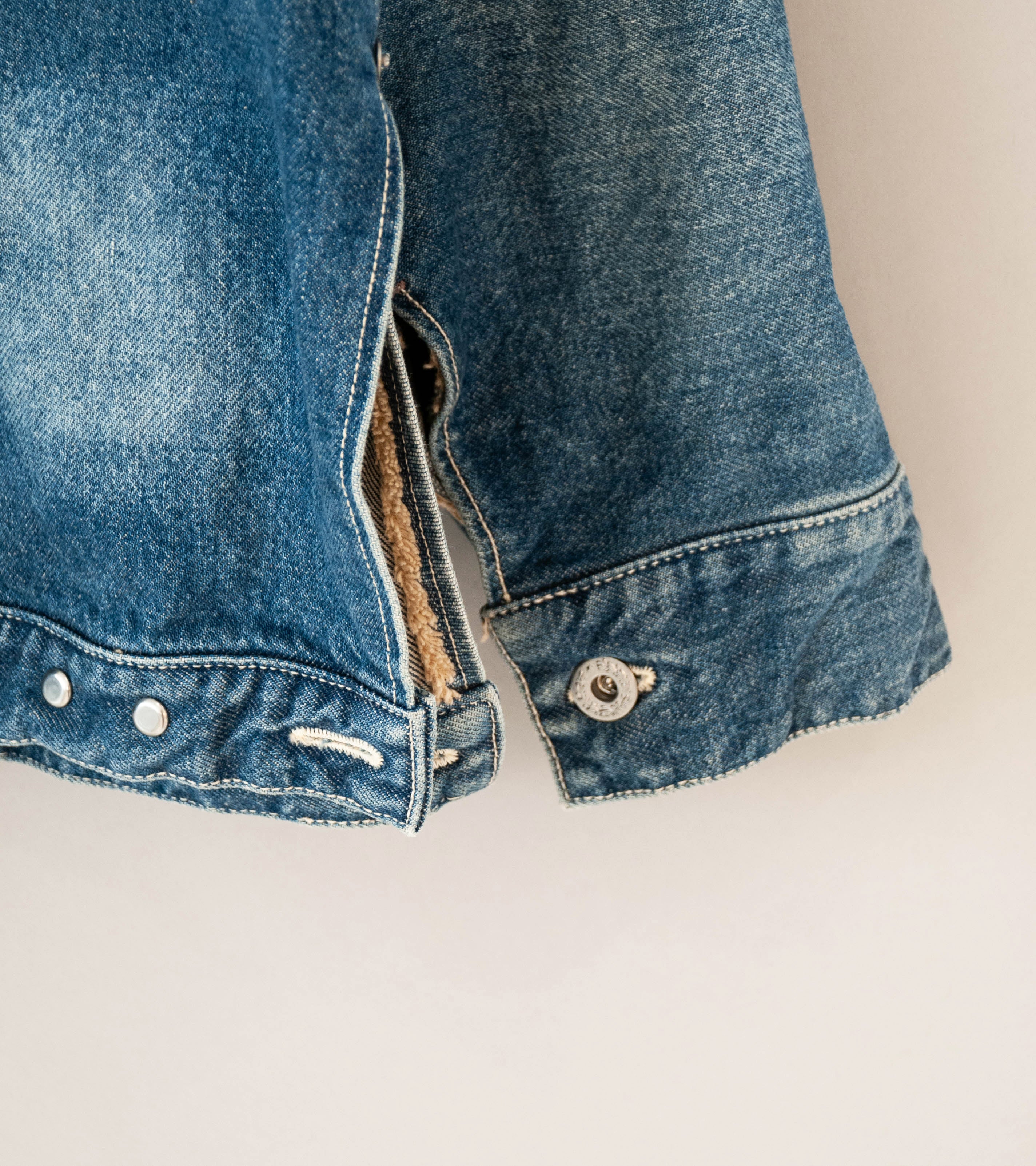 Niceness 'D.THORNHILL Distressed Denim Trucker Jacket' (Indigo) - Image 7
