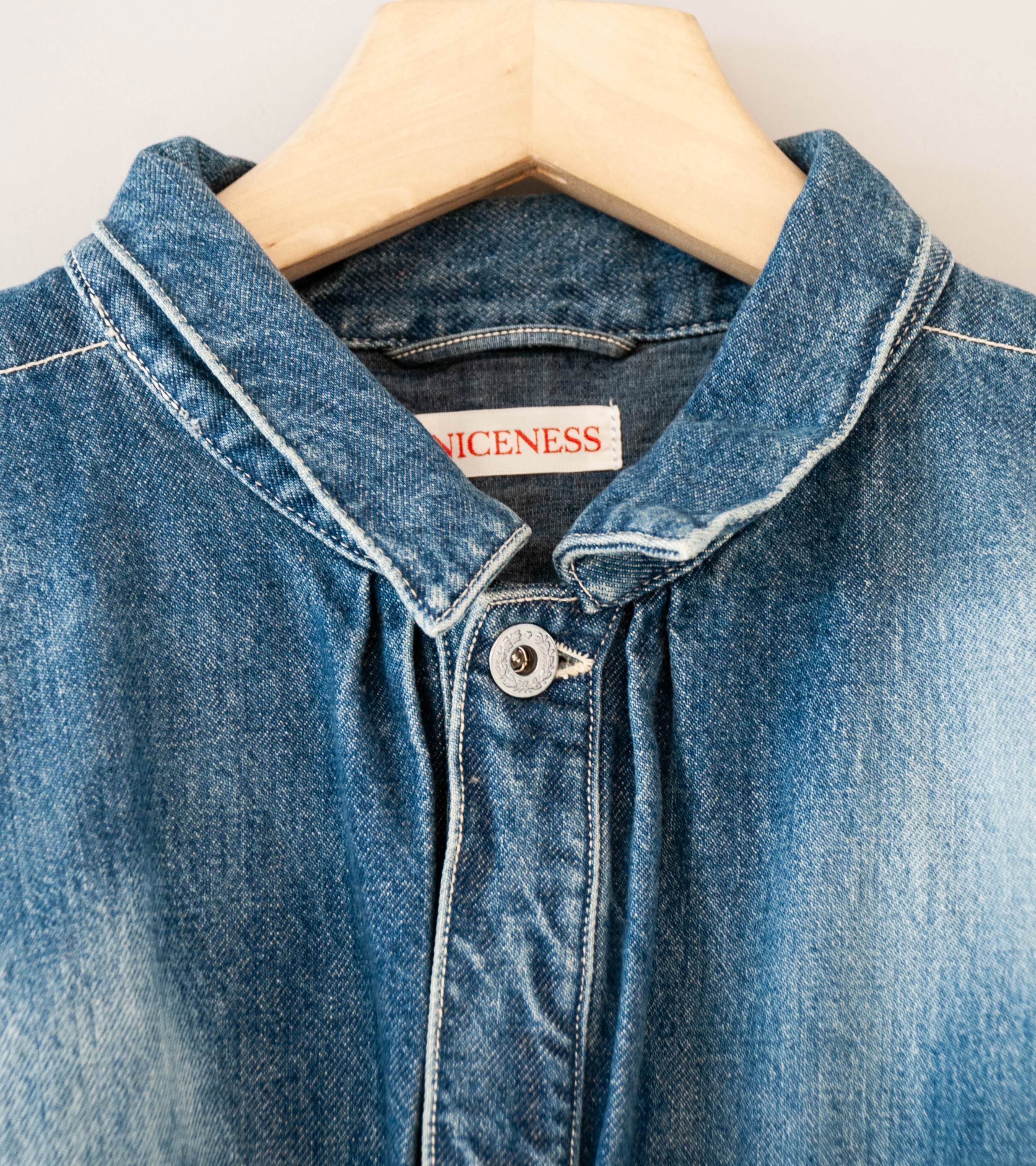 Niceness 'D.THORNHILL Distressed Denim Trucker Jacket' (Indigo) - Image 8