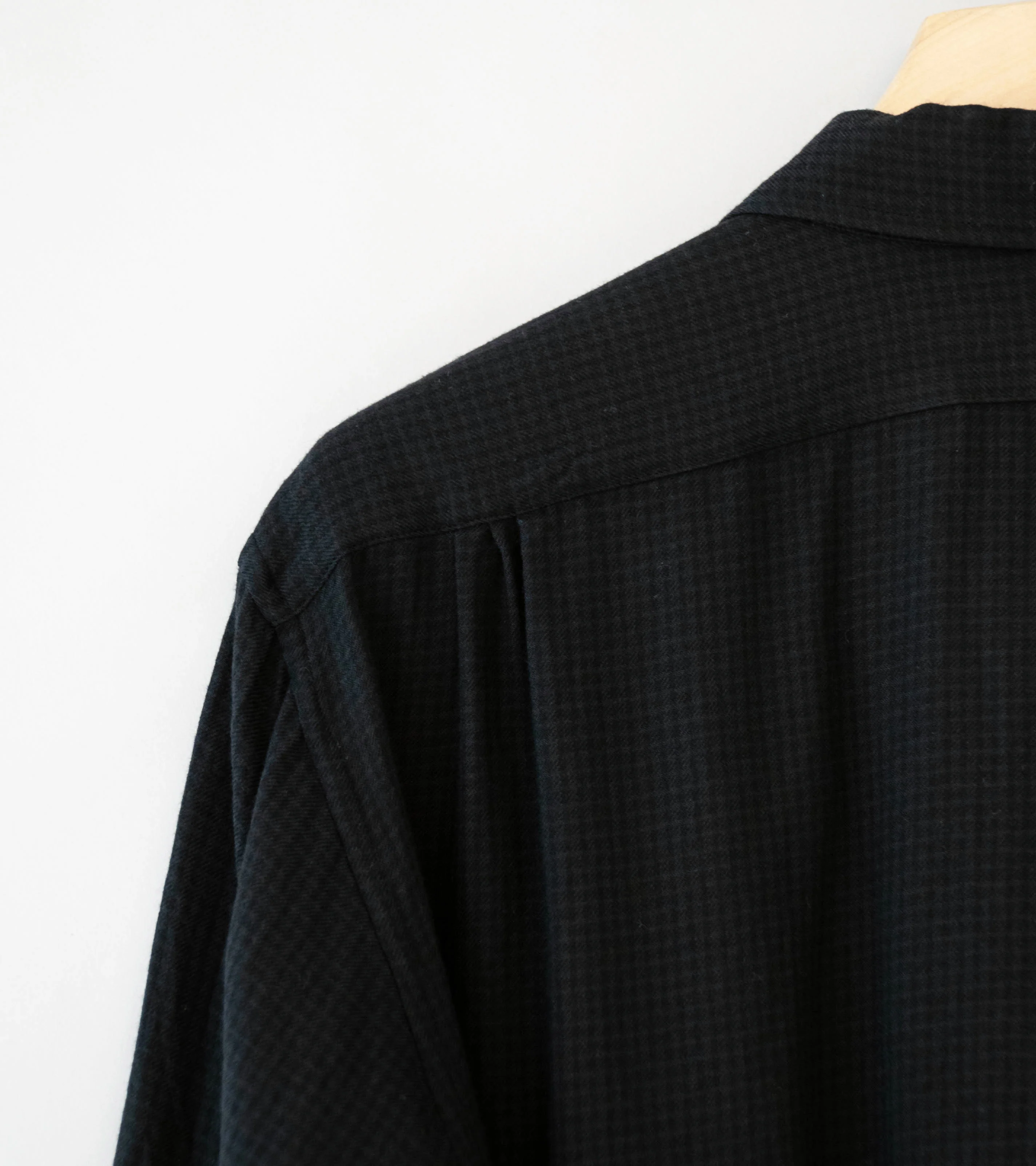 Niceness 'S.COIL Super 140's Open Collar Dress Shirt' (Black) - Image 8