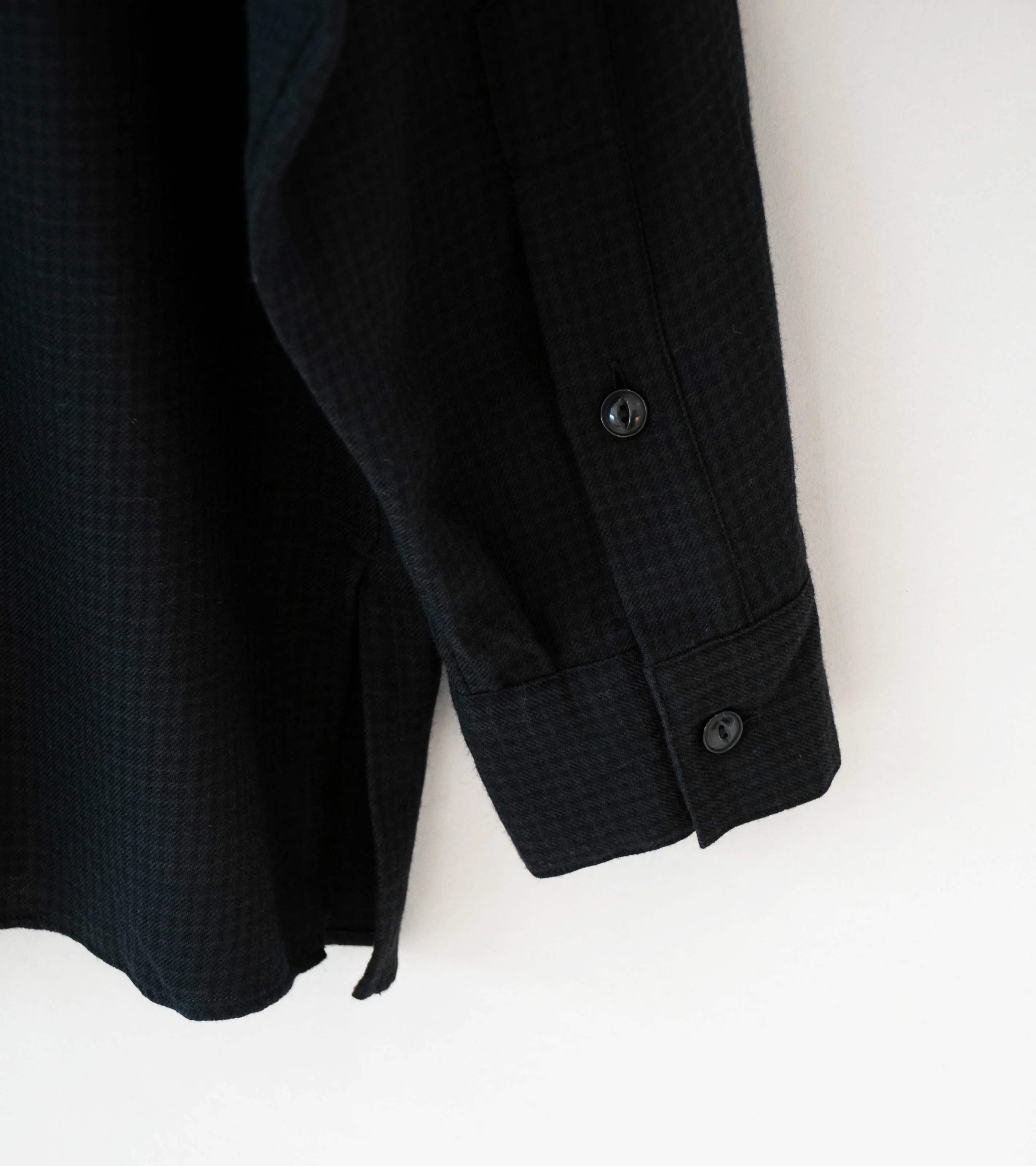 Niceness 'S.COIL Super 140's Open Collar Dress Shirt' (Black) - Image 9