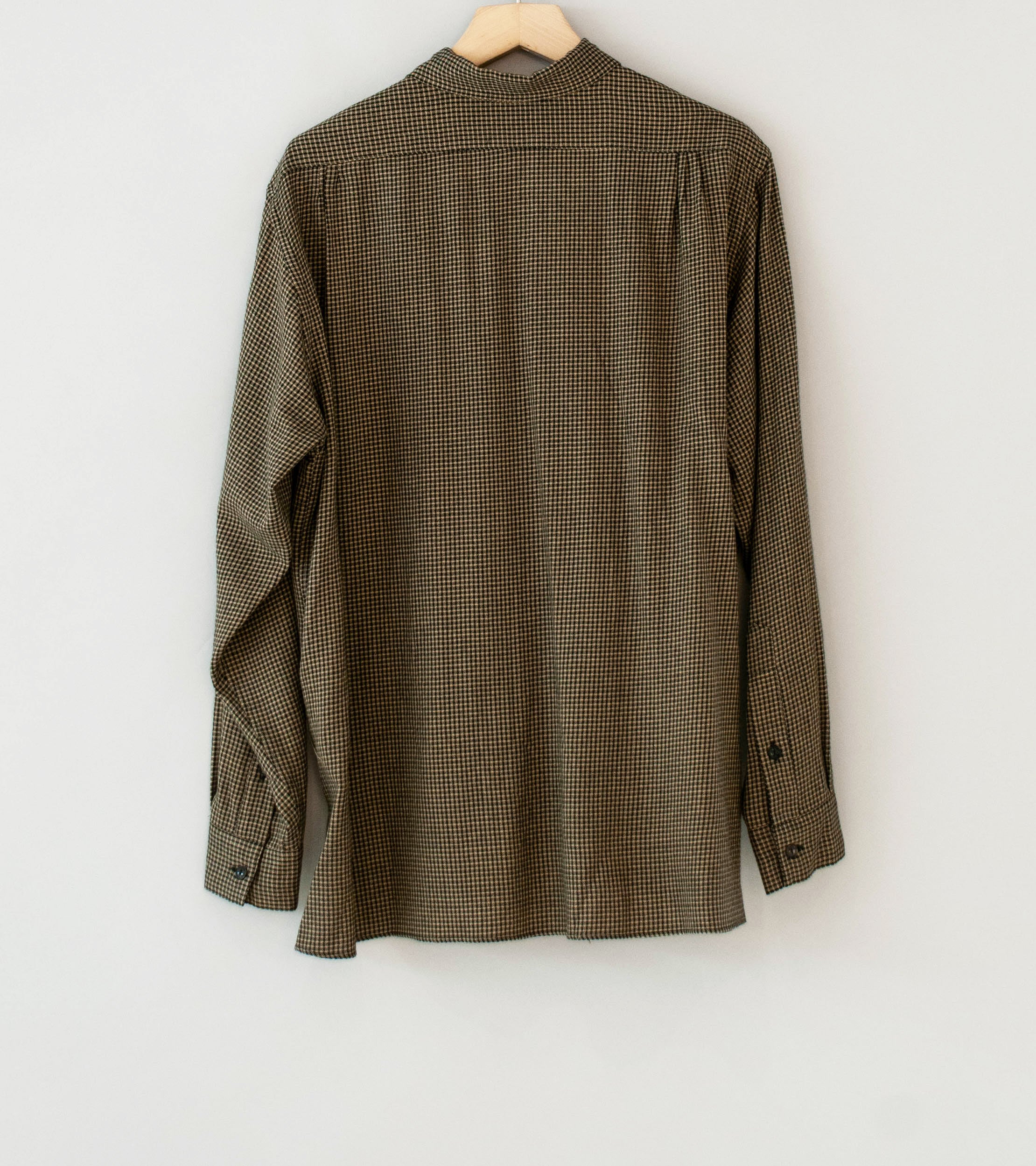 Niceness 'S.COIL Super 140's Open Collar Dress Shirt' (Khaki) - Image 7