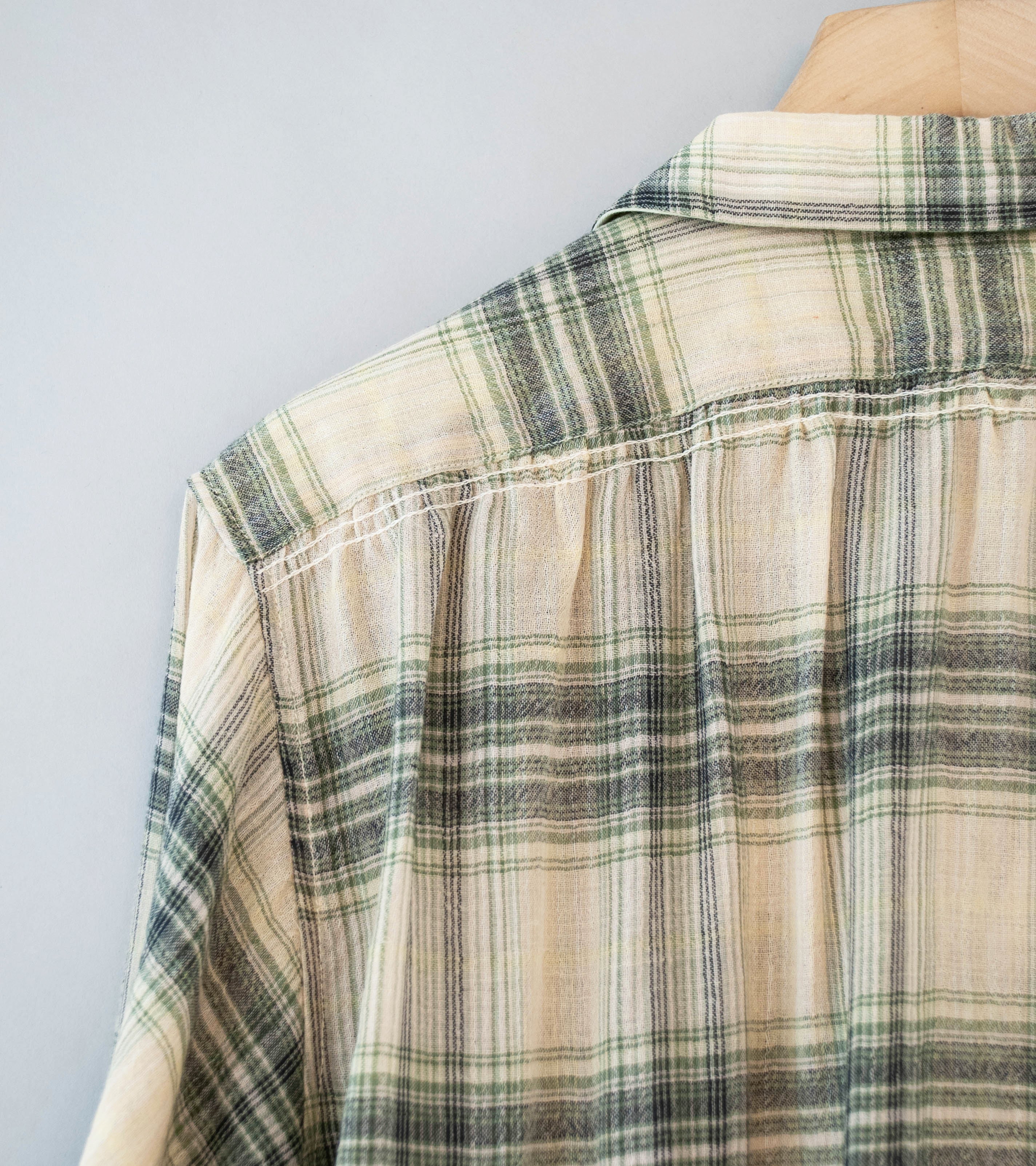 Niceness 'THOM Open Collar Jacket Shirt' (Light Green) - Image 7