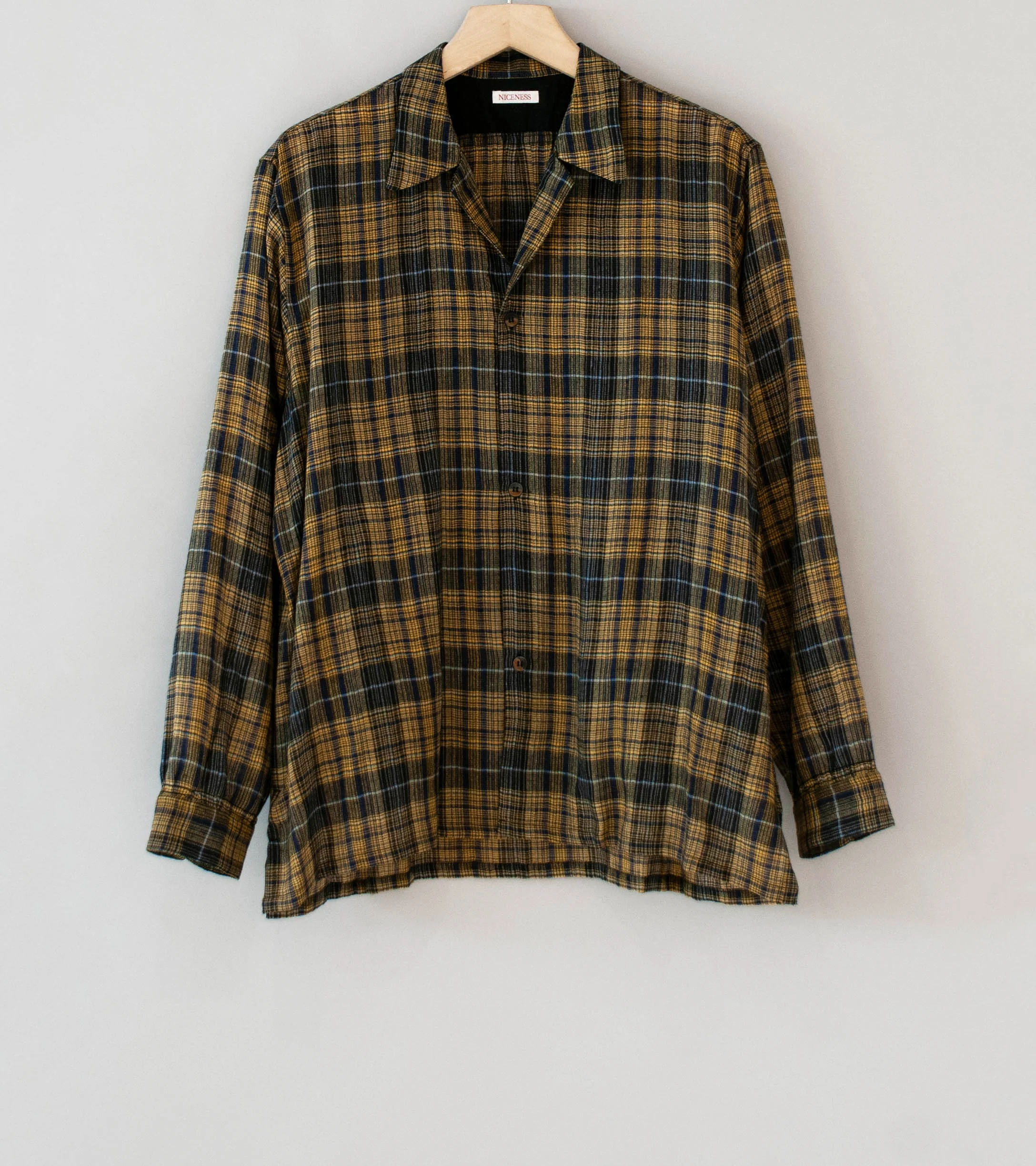 Niceness 'THOM Open Collar Jacket Shirt' (Yellow)