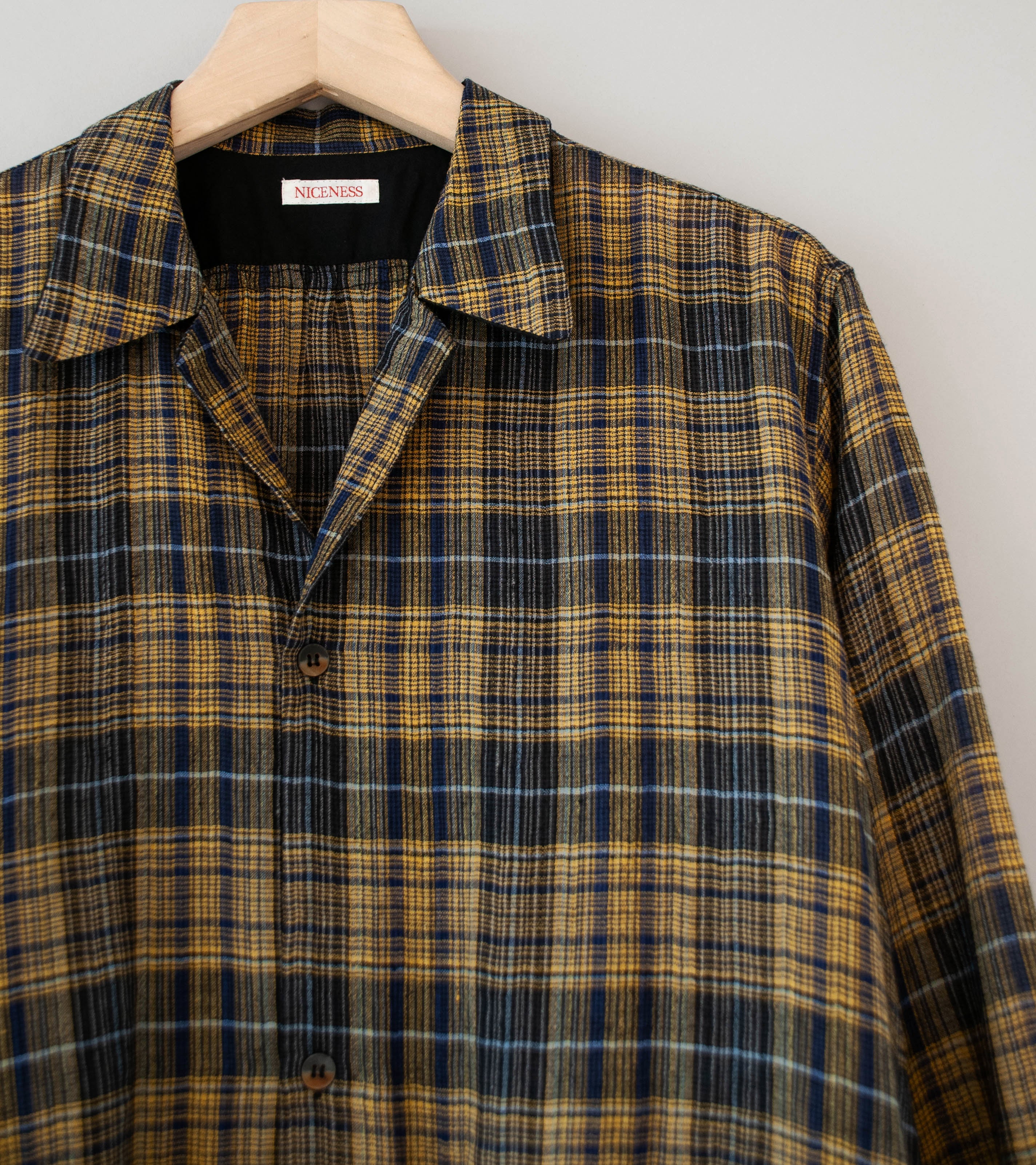 Niceness 'THOM Open Collar Jacket Shirt' (Yellow) - Image 2