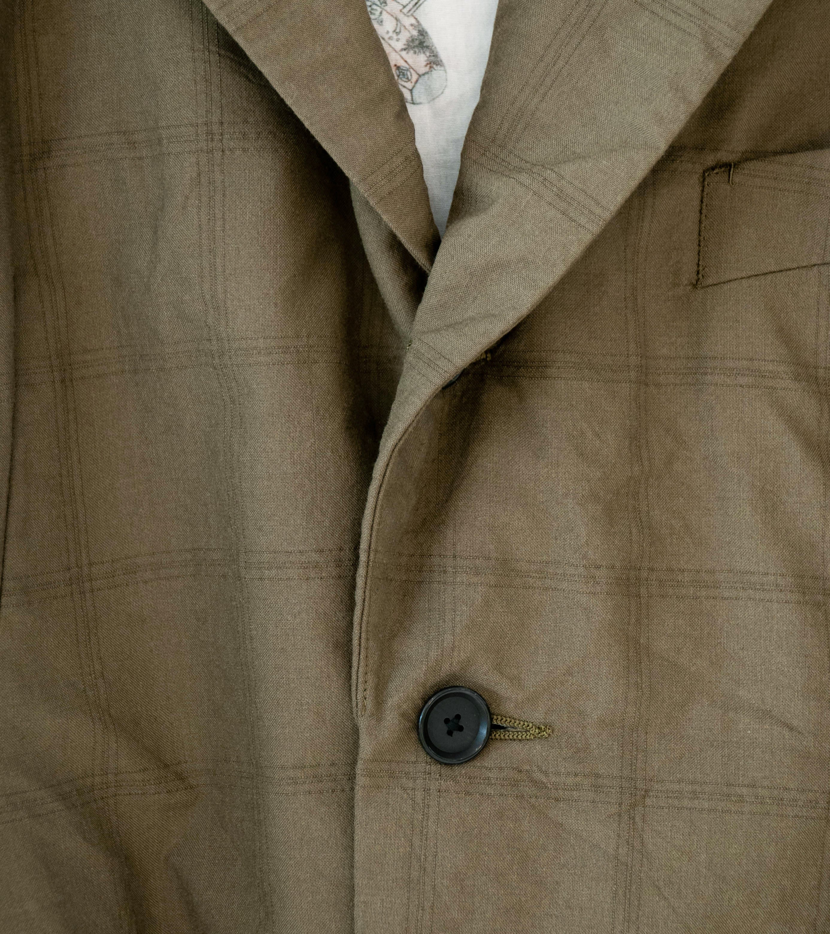 Niceness 'W.ROLAND Clover Leaf Check Jacket' (Khaki) - Image 7