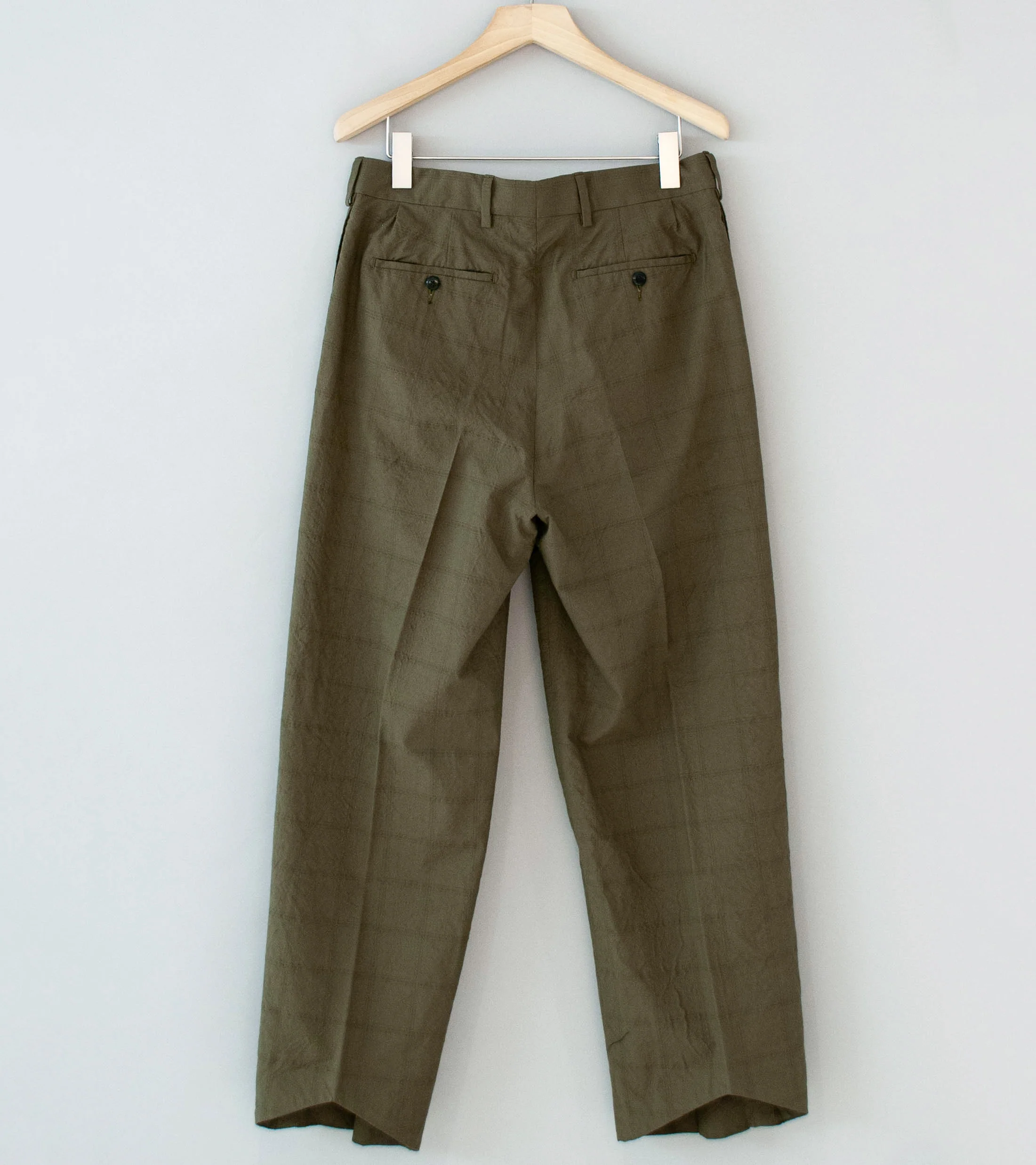 Niceness 'W.SCHENKER Flying V Check Trousers' (Khaki) - Image 4