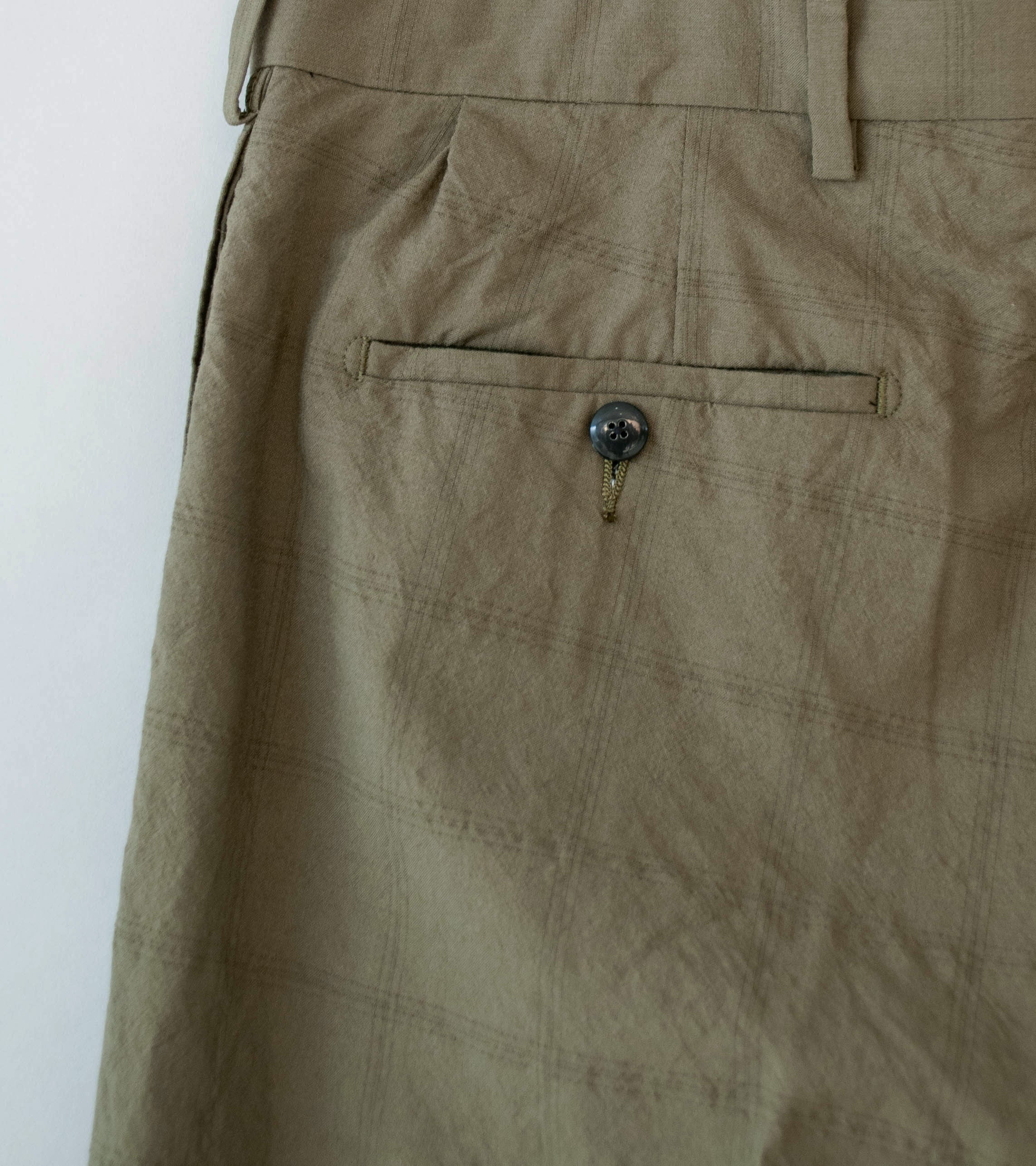 Niceness 'W.SCHENKER Flying V Check Trousers' (Khaki) - Image 5