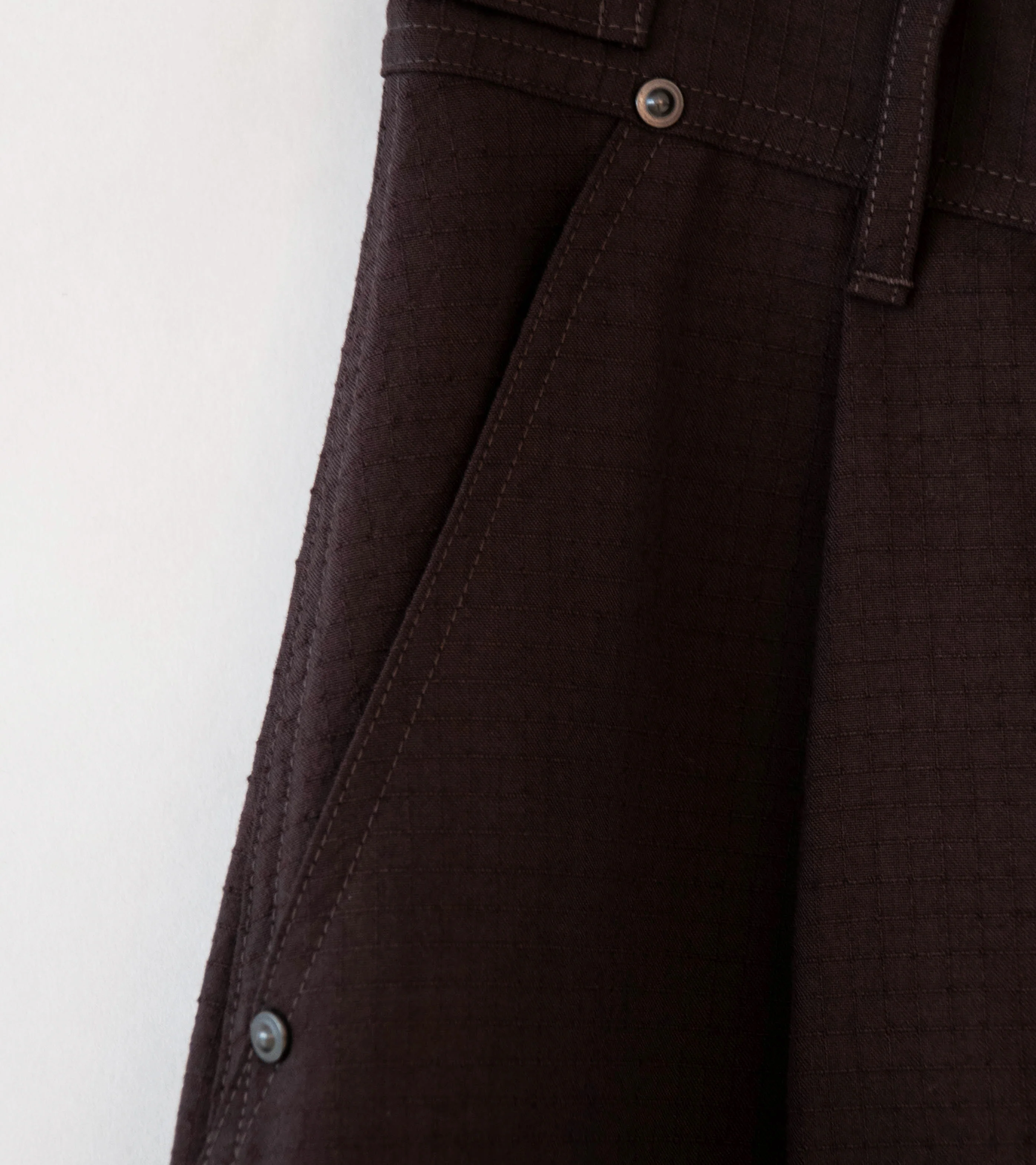 Product Twelve 'High Count Wool Ripstop Pants' (Brown) - Image 3