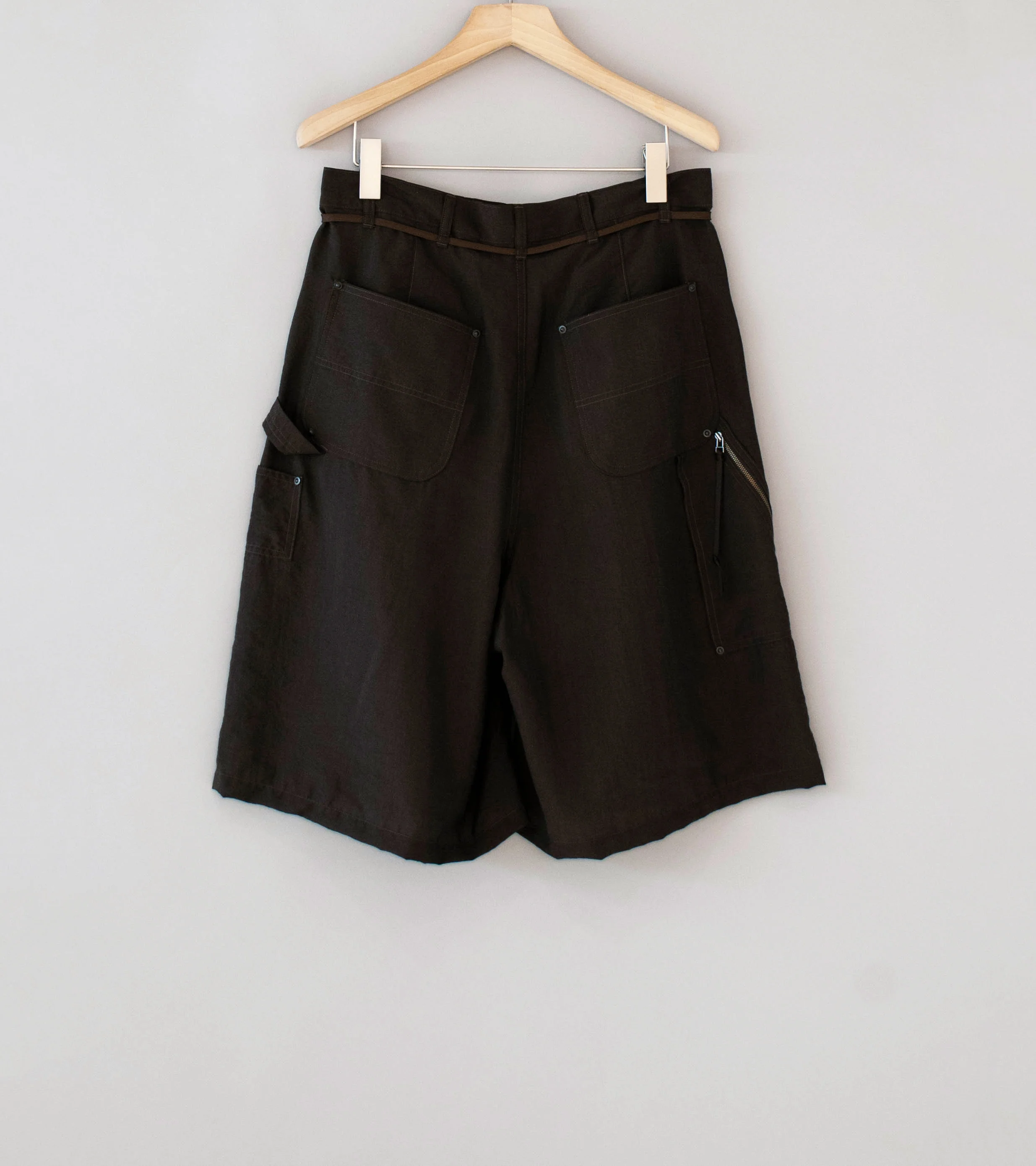 Product Twelve 'Silk Nylon Short Work Pants' (Brown) - Image 6