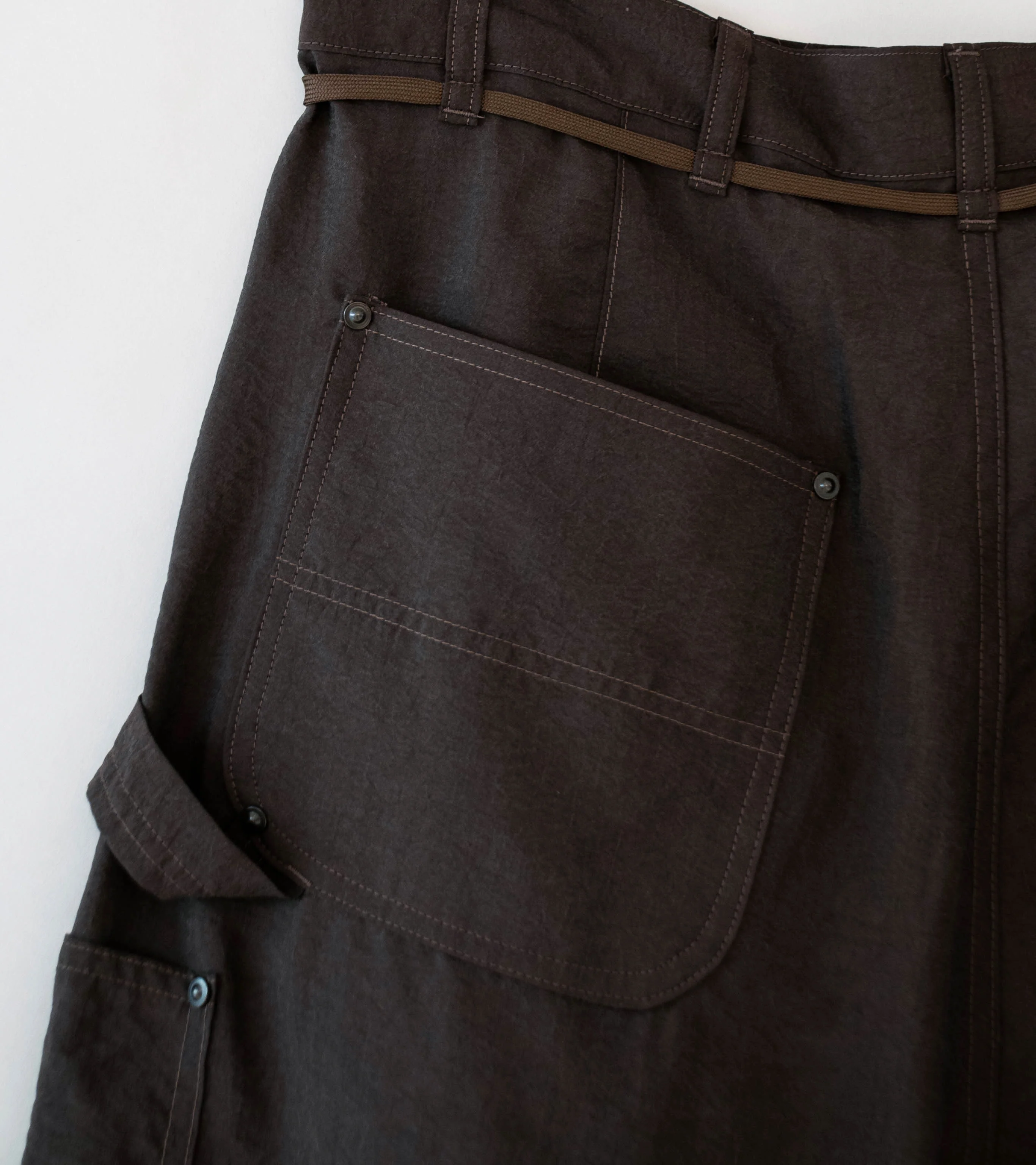 Product Twelve 'Silk Nylon Short Work Pants' (Brown) - Image 7