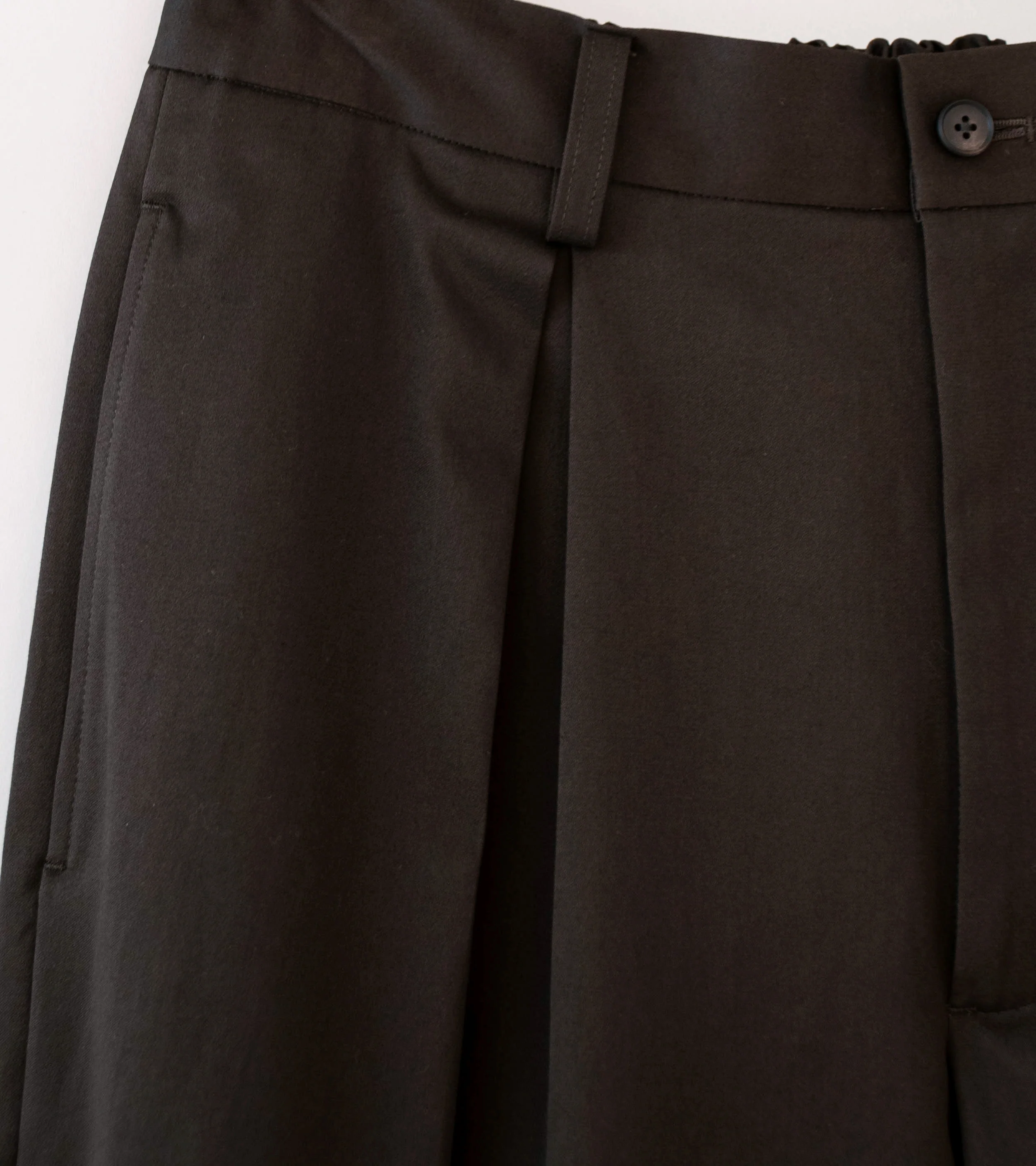 Stein 'Cotton Satin Easy Wide Trousers' (Dark Brown) - Image 2