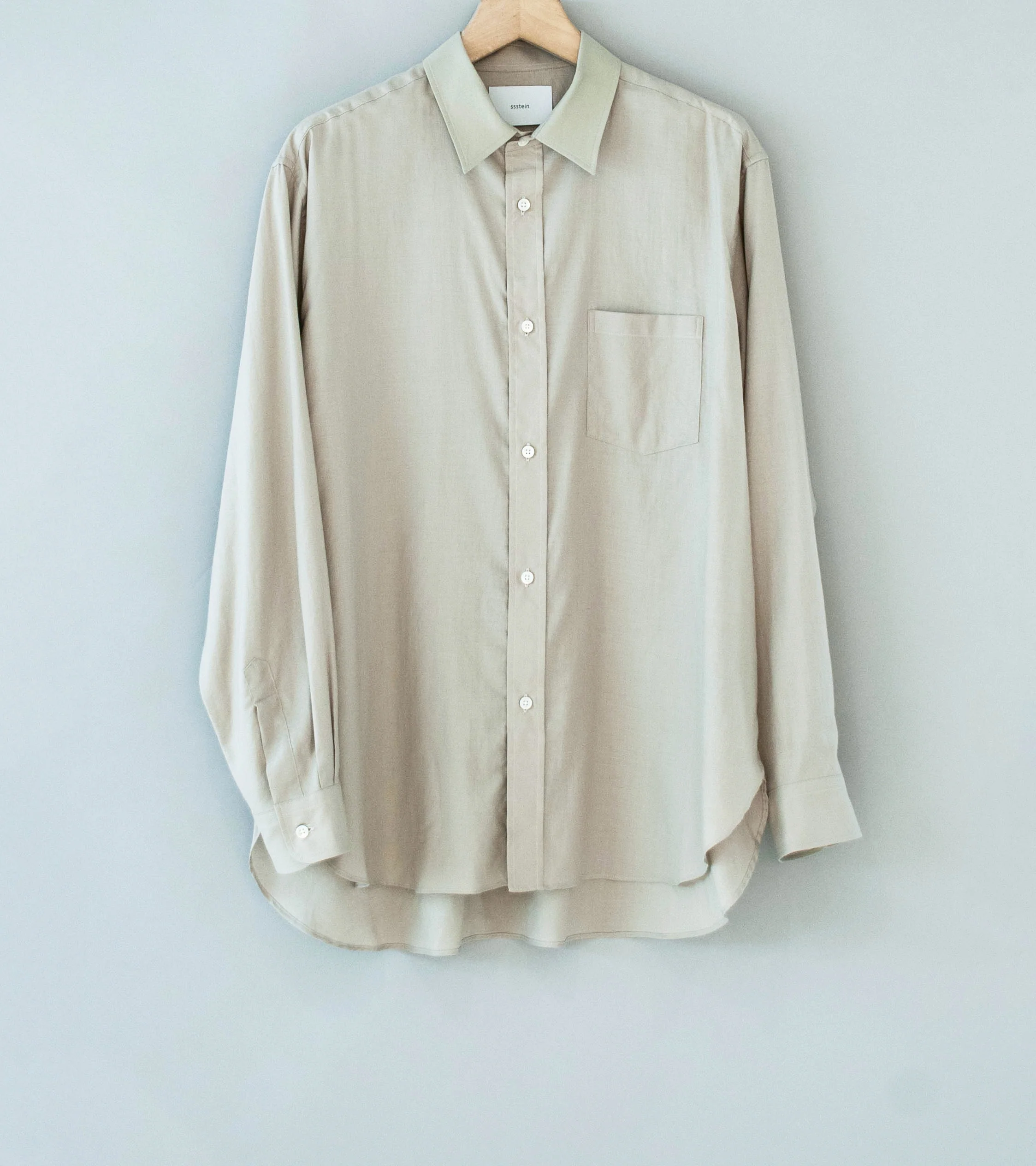 Stein 'Cotton Silk Oversized Placket Shirt' (Greige)