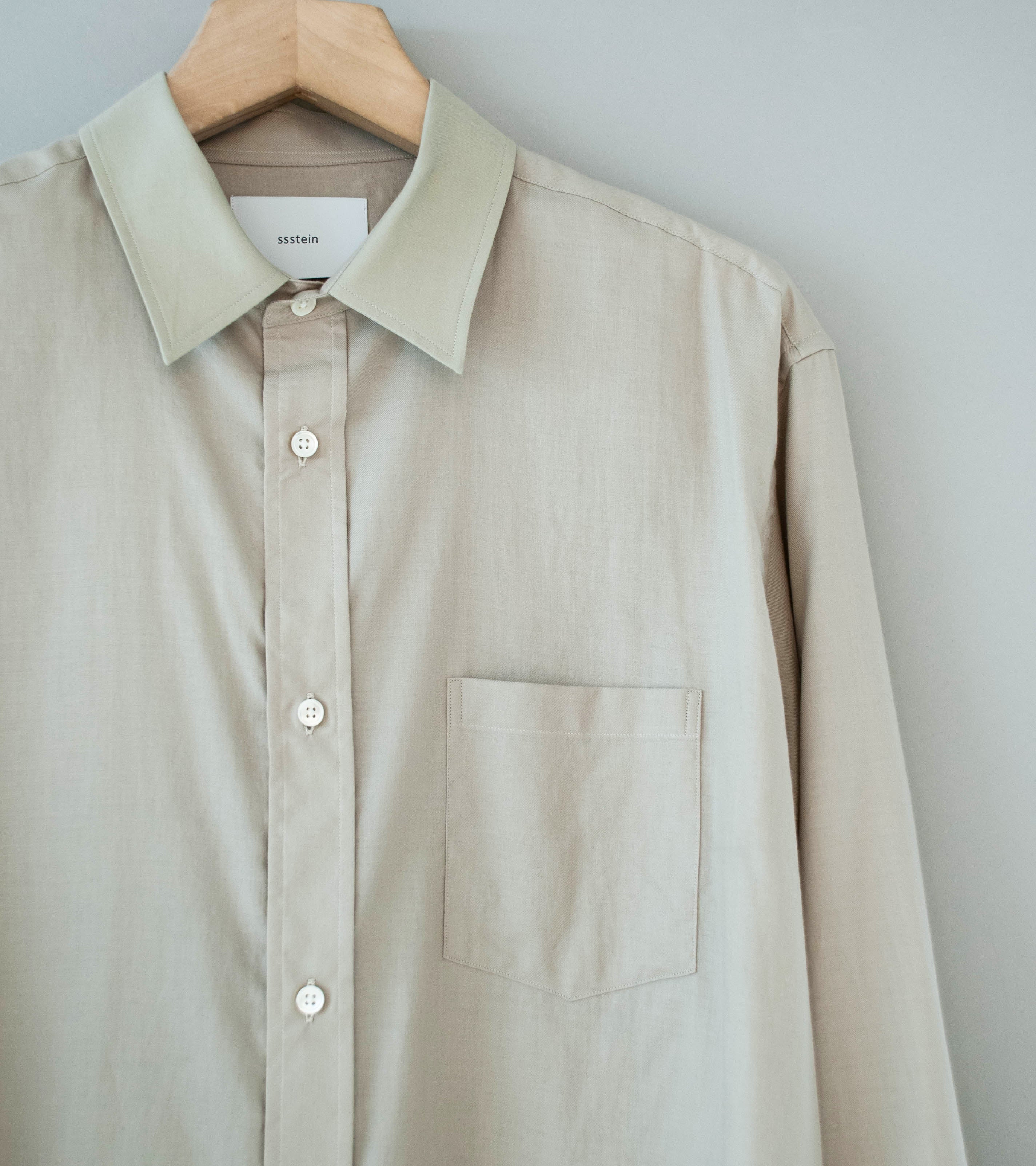 Stein 'Cotton Silk Oversized Placket Shirt' (Greige) - Image 2