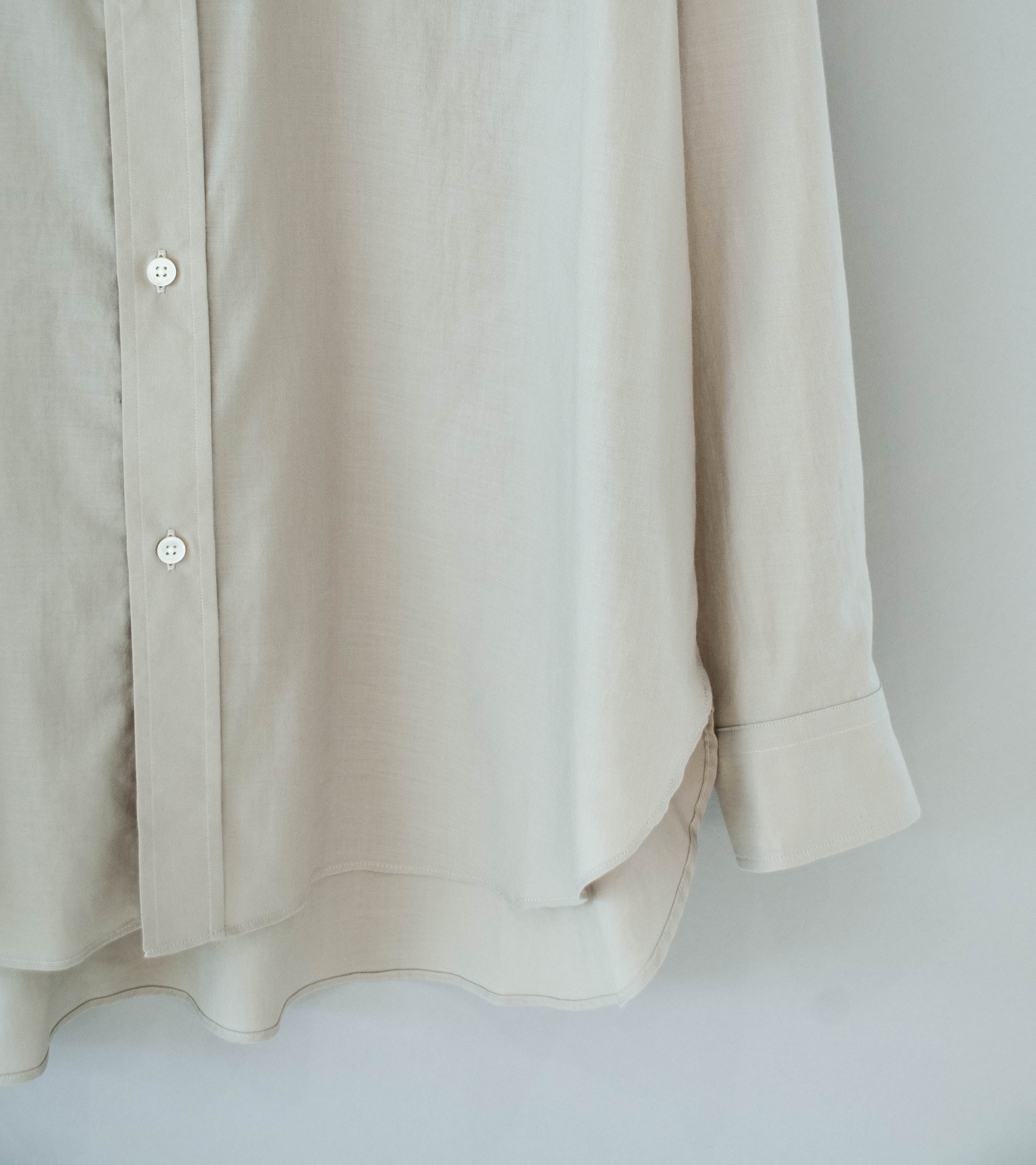 Stein 'Cotton Silk Oversized Placket Shirt' (Greige) - Image 4