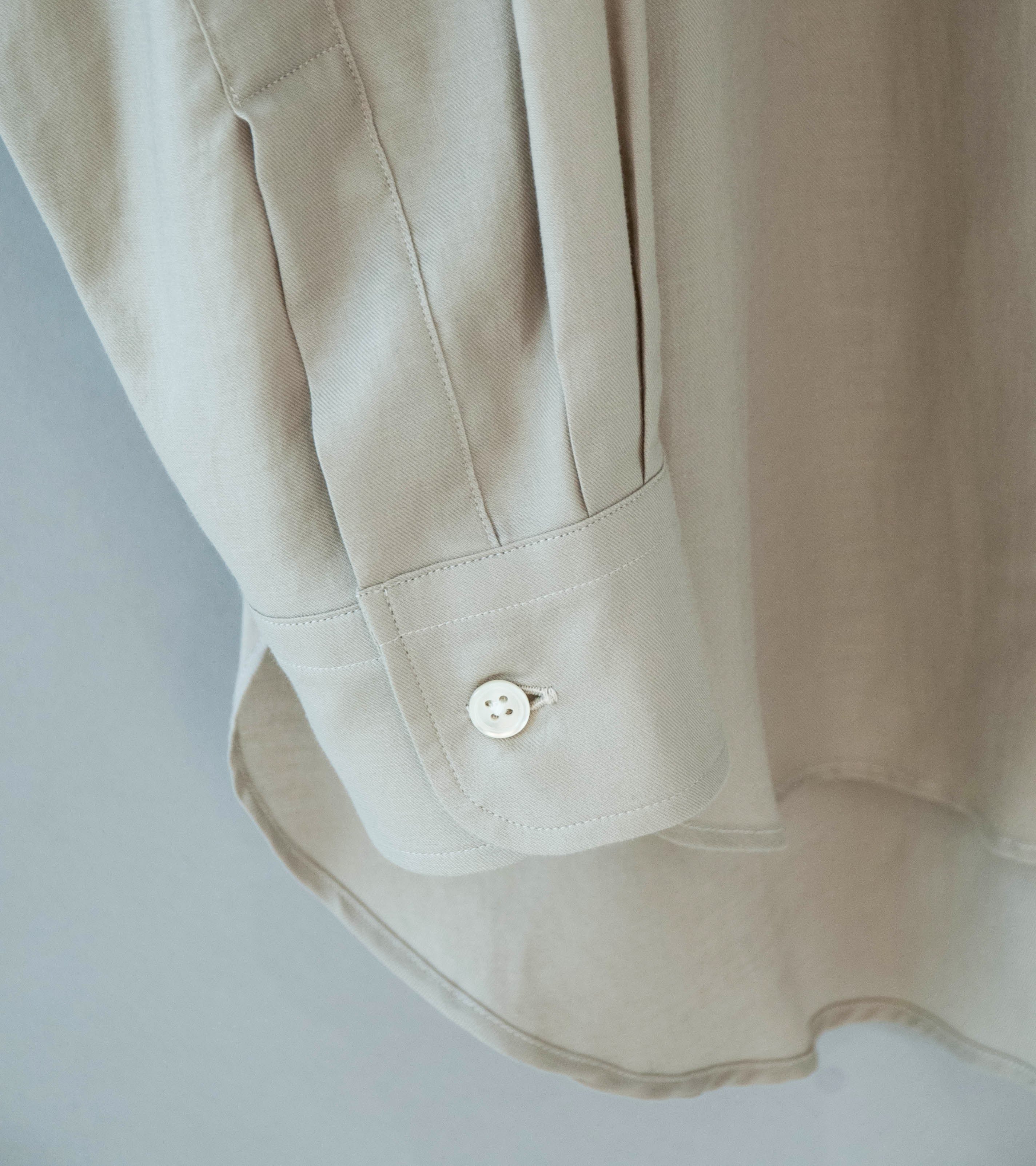 Stein 'Cotton Silk Oversized Placket Shirt' (Greige) - Image 5