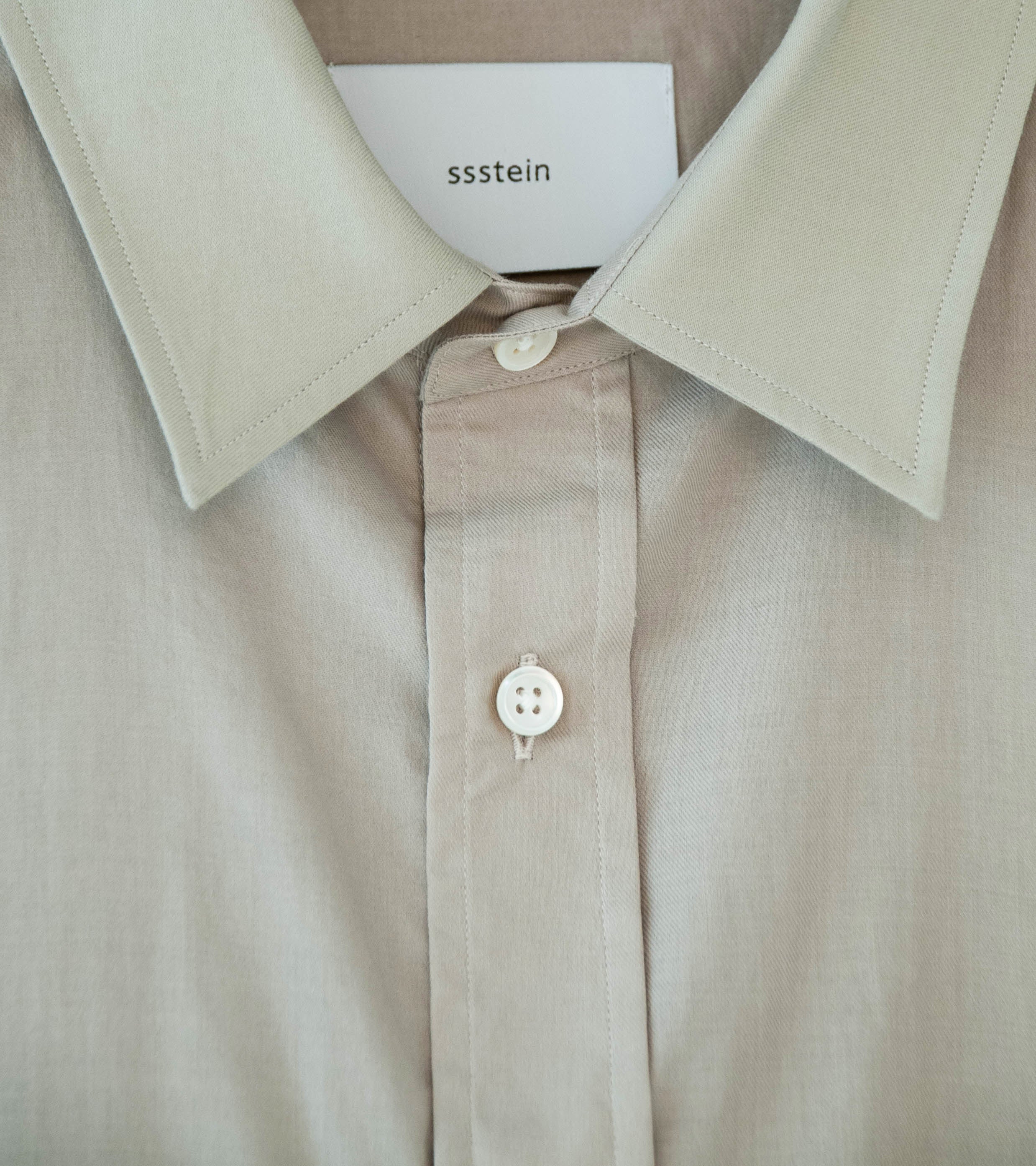 Stein 'Cotton Silk Oversized Placket Shirt' (Greige) - Image 6