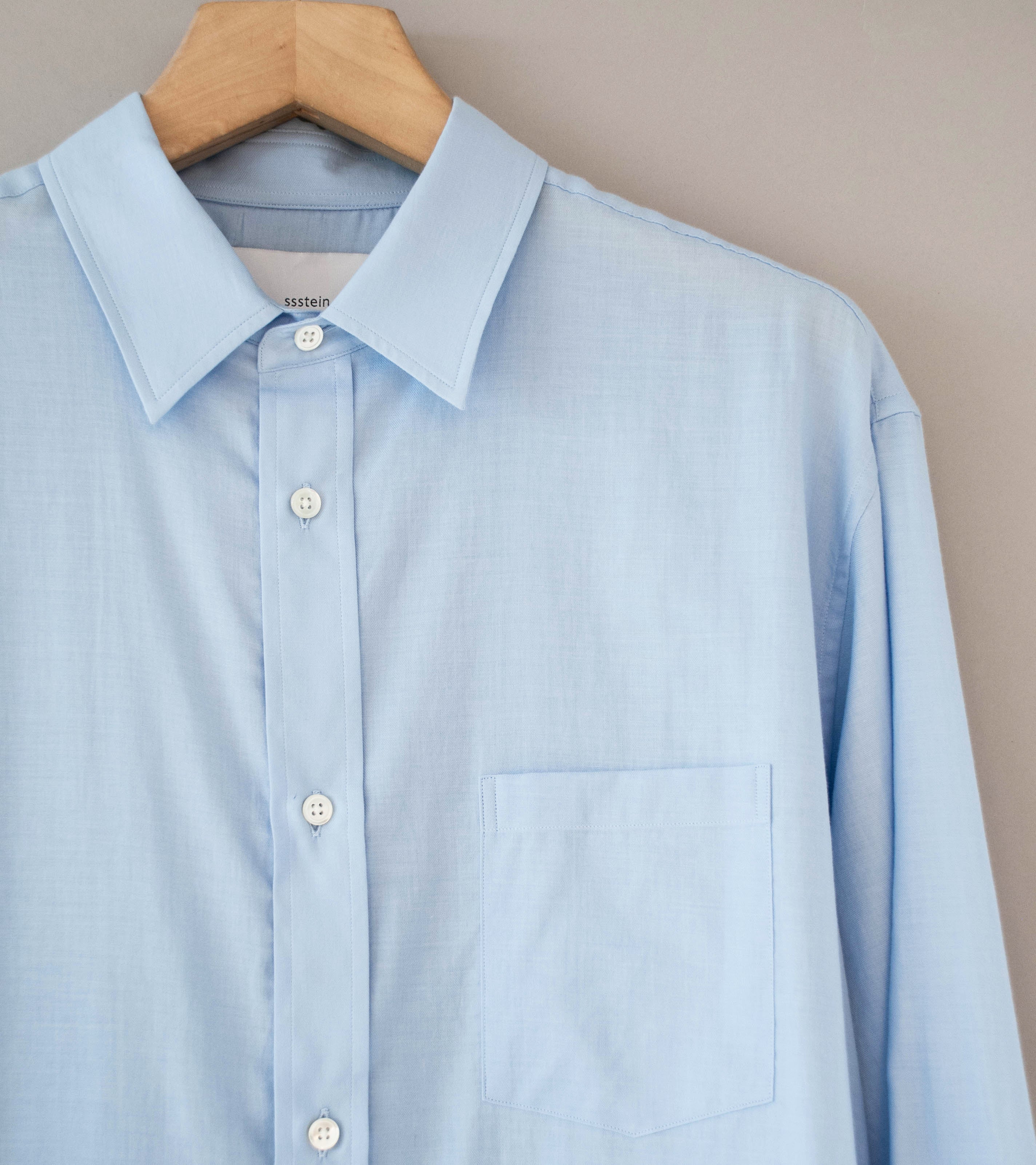 Stein 'Cotton Silk Oversized Placket Shirt' (Sax) - Image 2