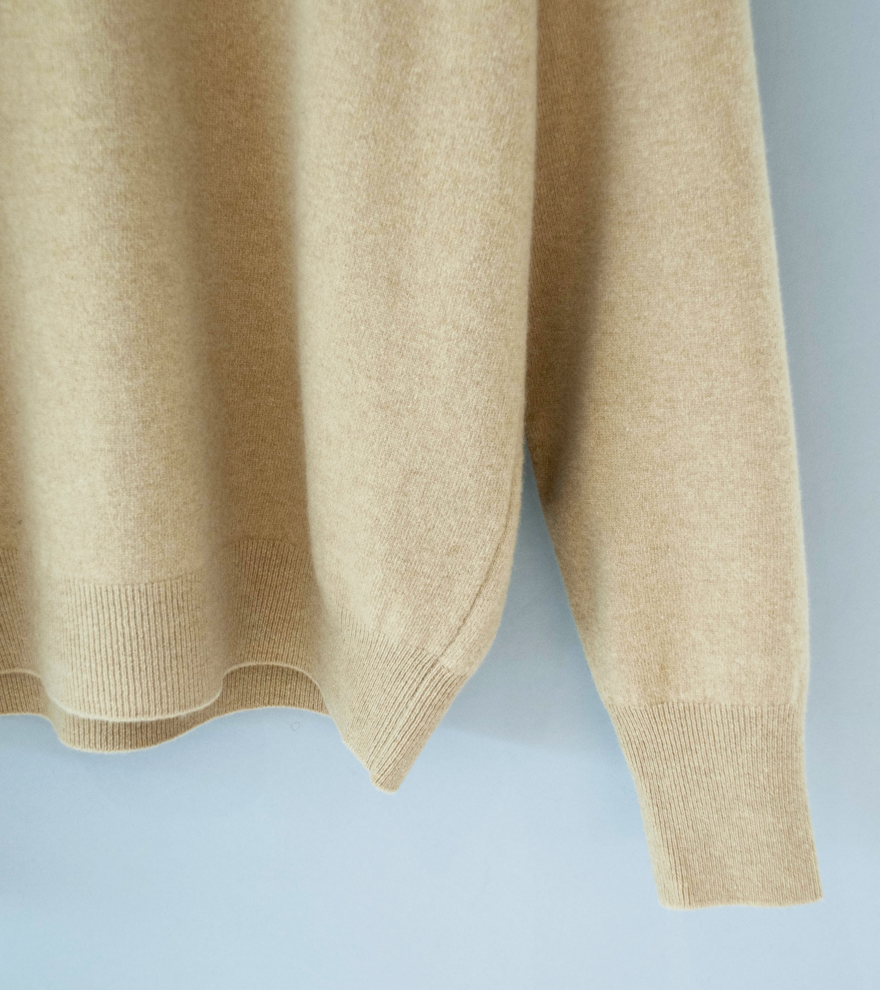 Stein 'Extra Fine Wool Knit Polo LS' (Beige) - Image 3