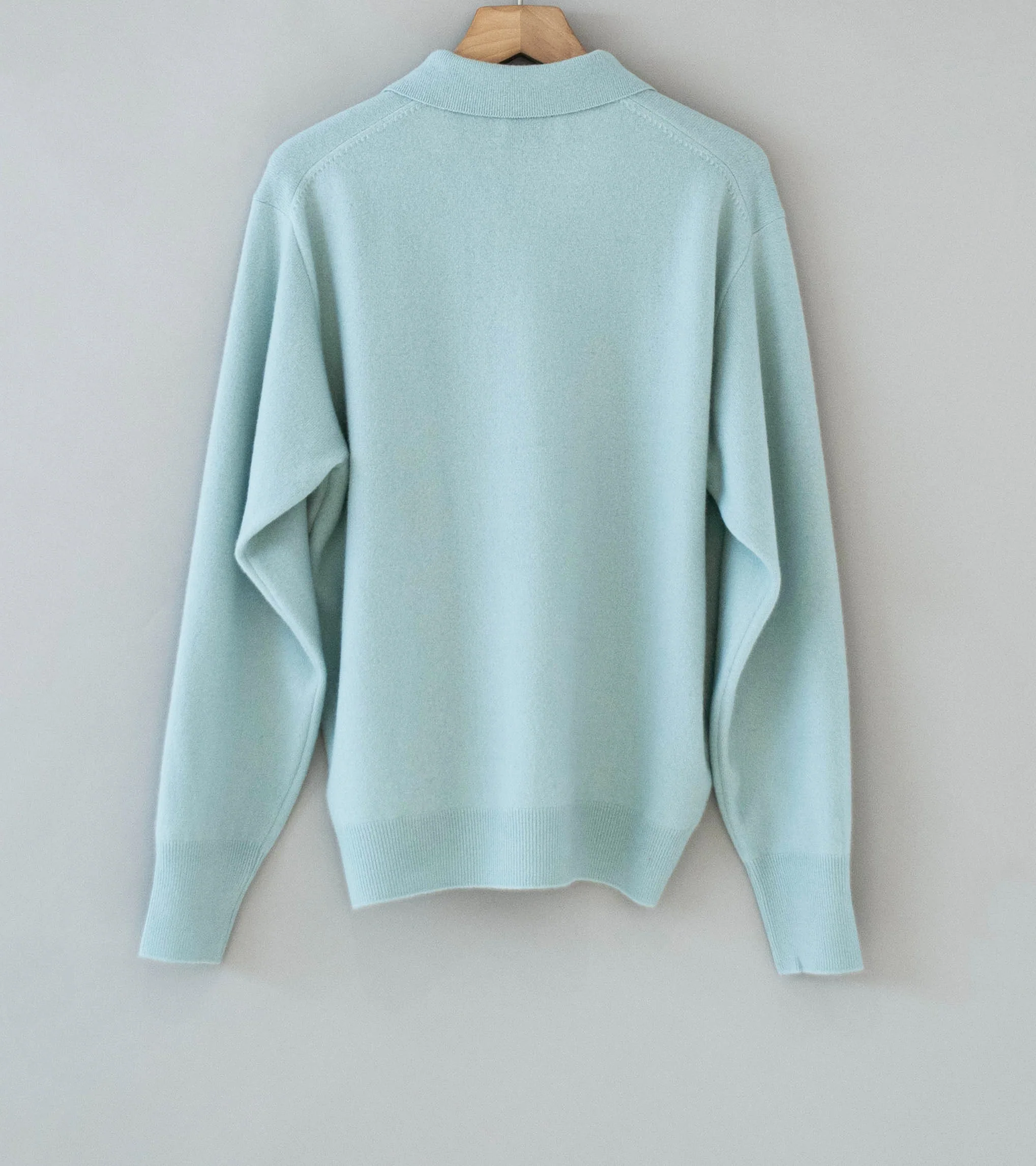 Stein 'Extra Fine Wool Knit Polo LS' (Blue) - Image 7