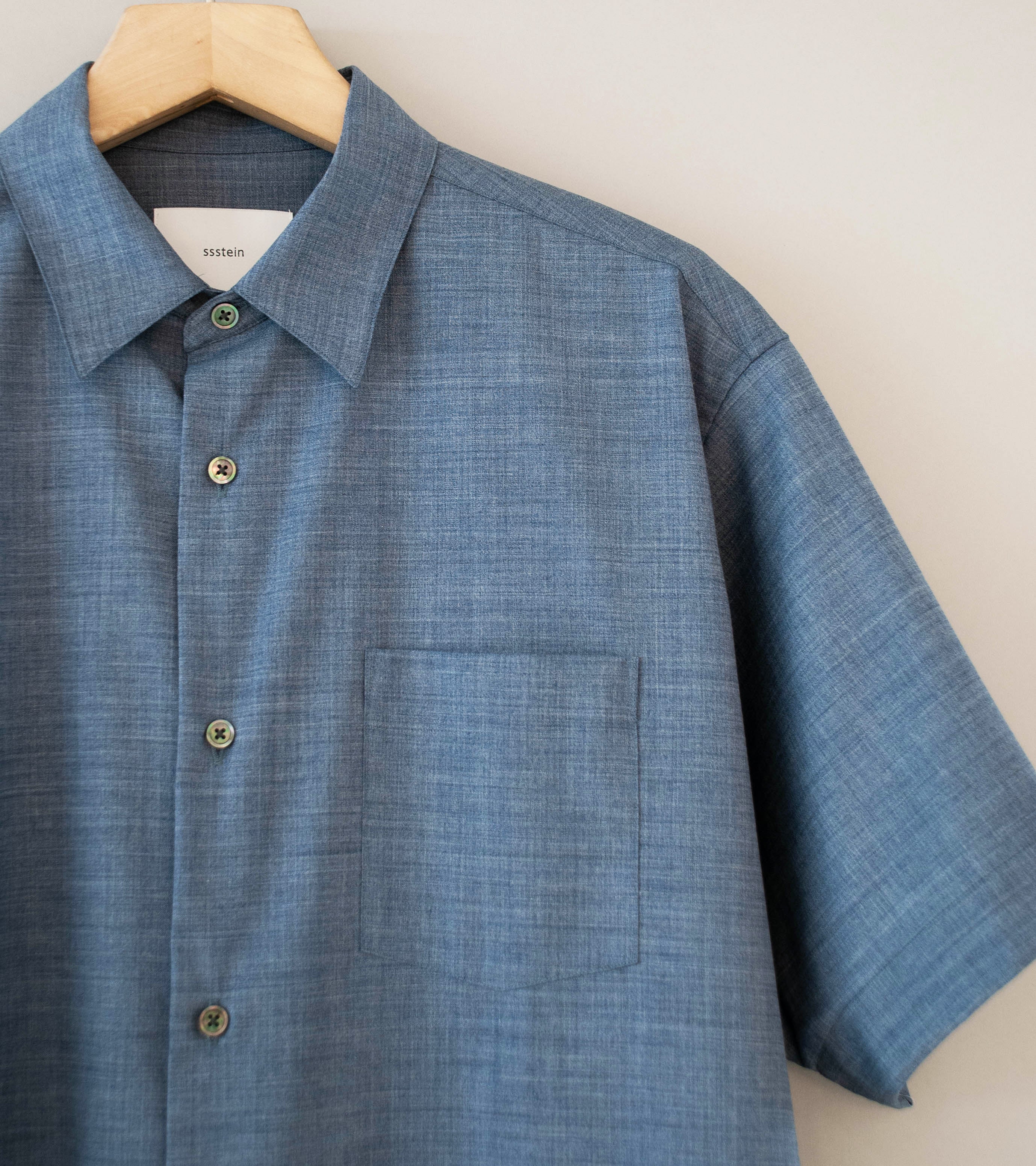 Stein 'Extra Fine Wool Oversized SS Shirt' (Blue) - Image 2