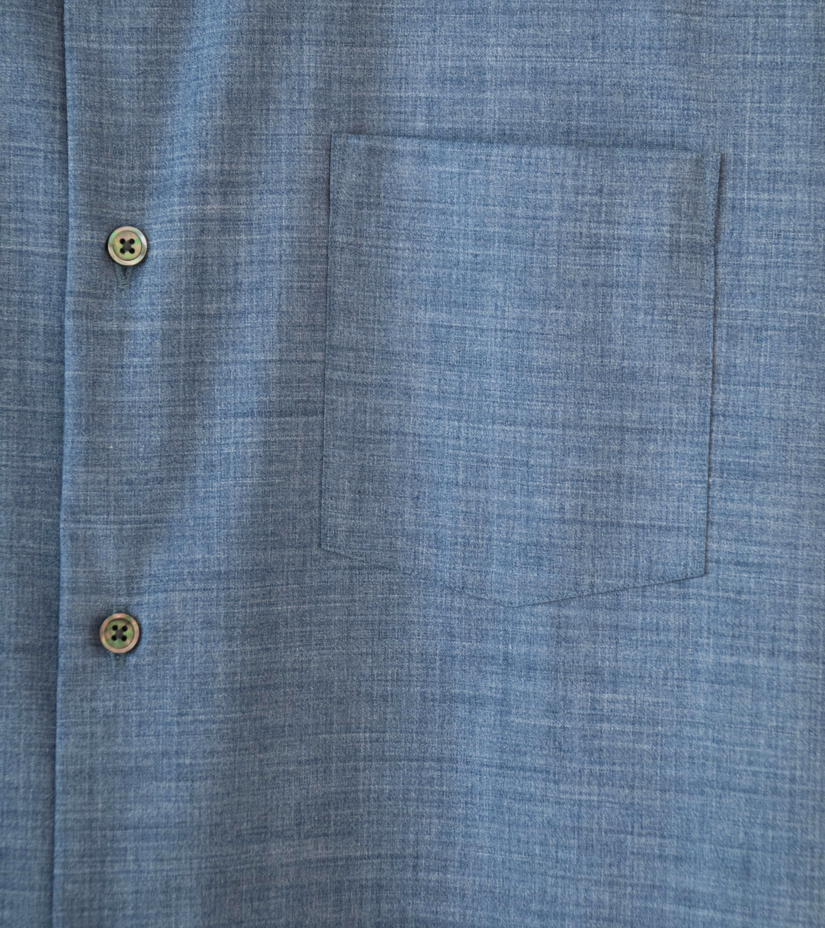 Stein 'Extra Fine Wool Oversized SS Shirt' (Blue) - Image 3