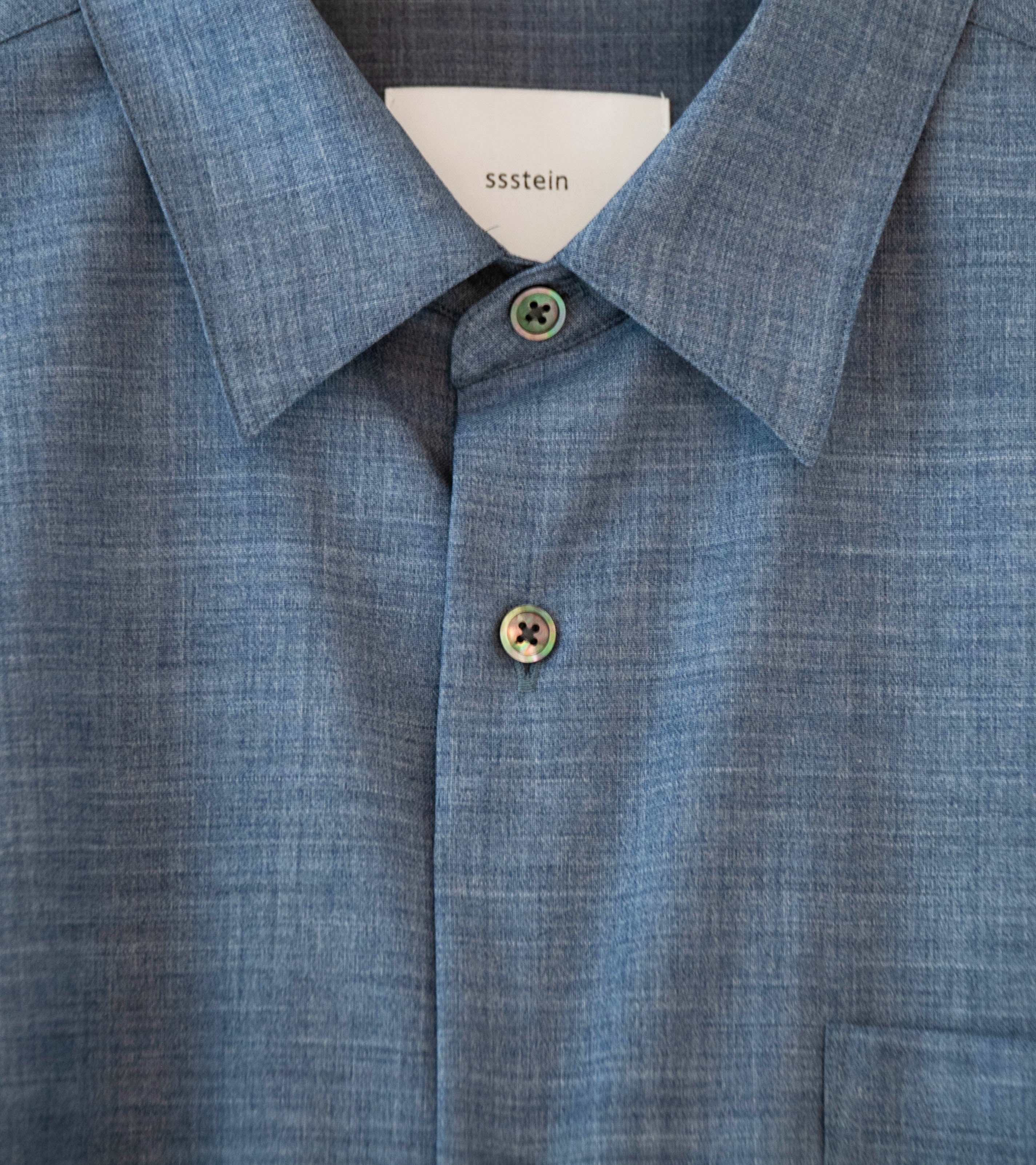 Stein 'Extra Fine Wool Oversized SS Shirt' (Blue) - Image 4