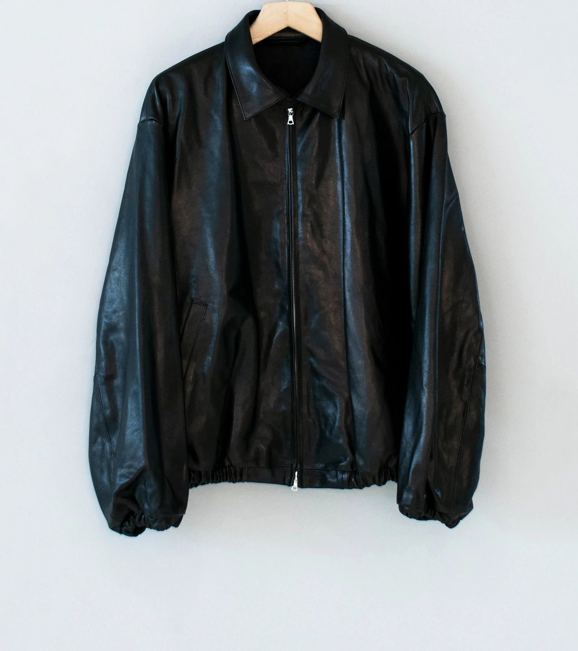 Stein 'Lamb Leather Light Zip Jacket' (Black)