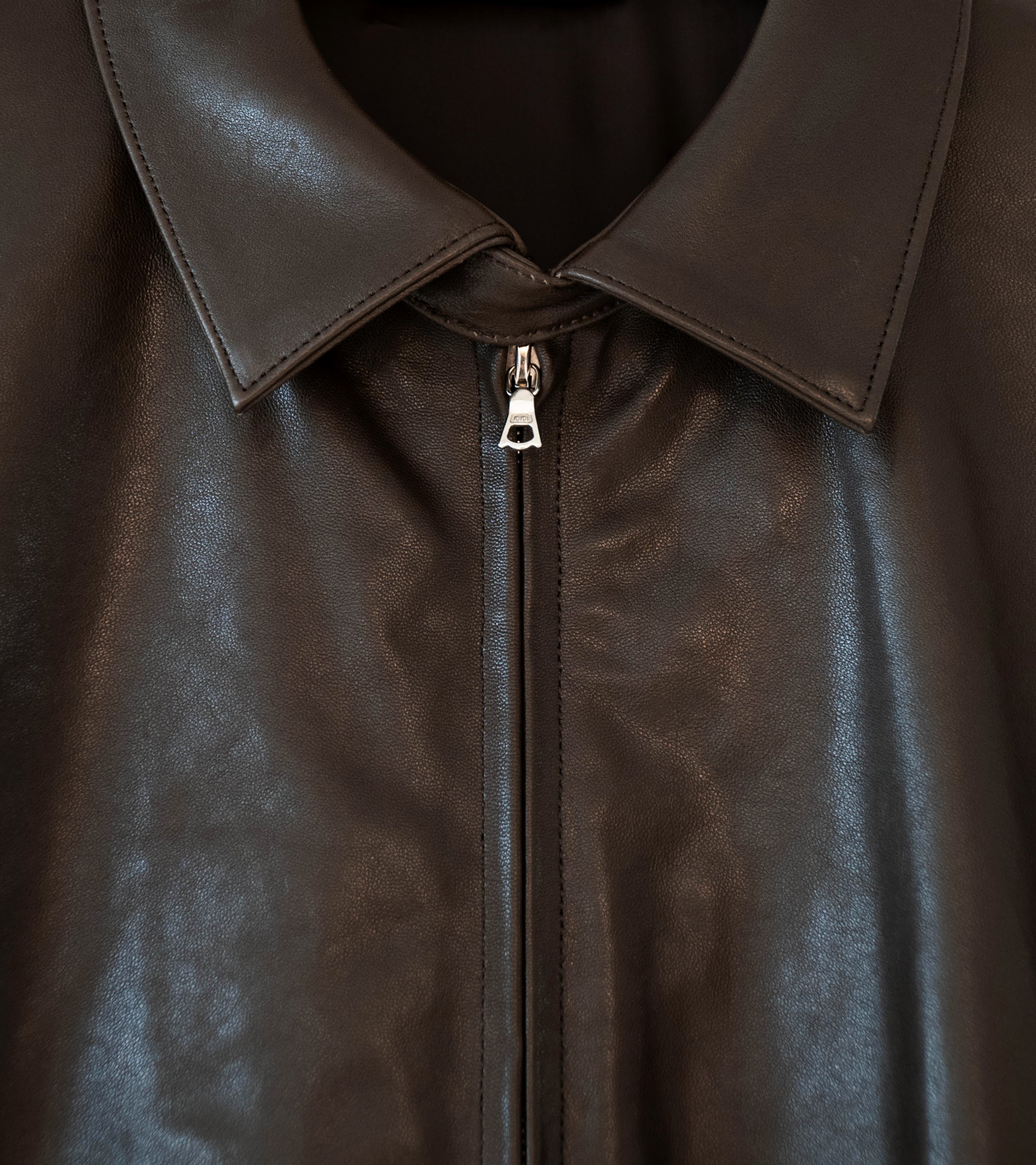Stein 'Lamb Leather Light Zip Jacket' (Dark Brown) - Image 6