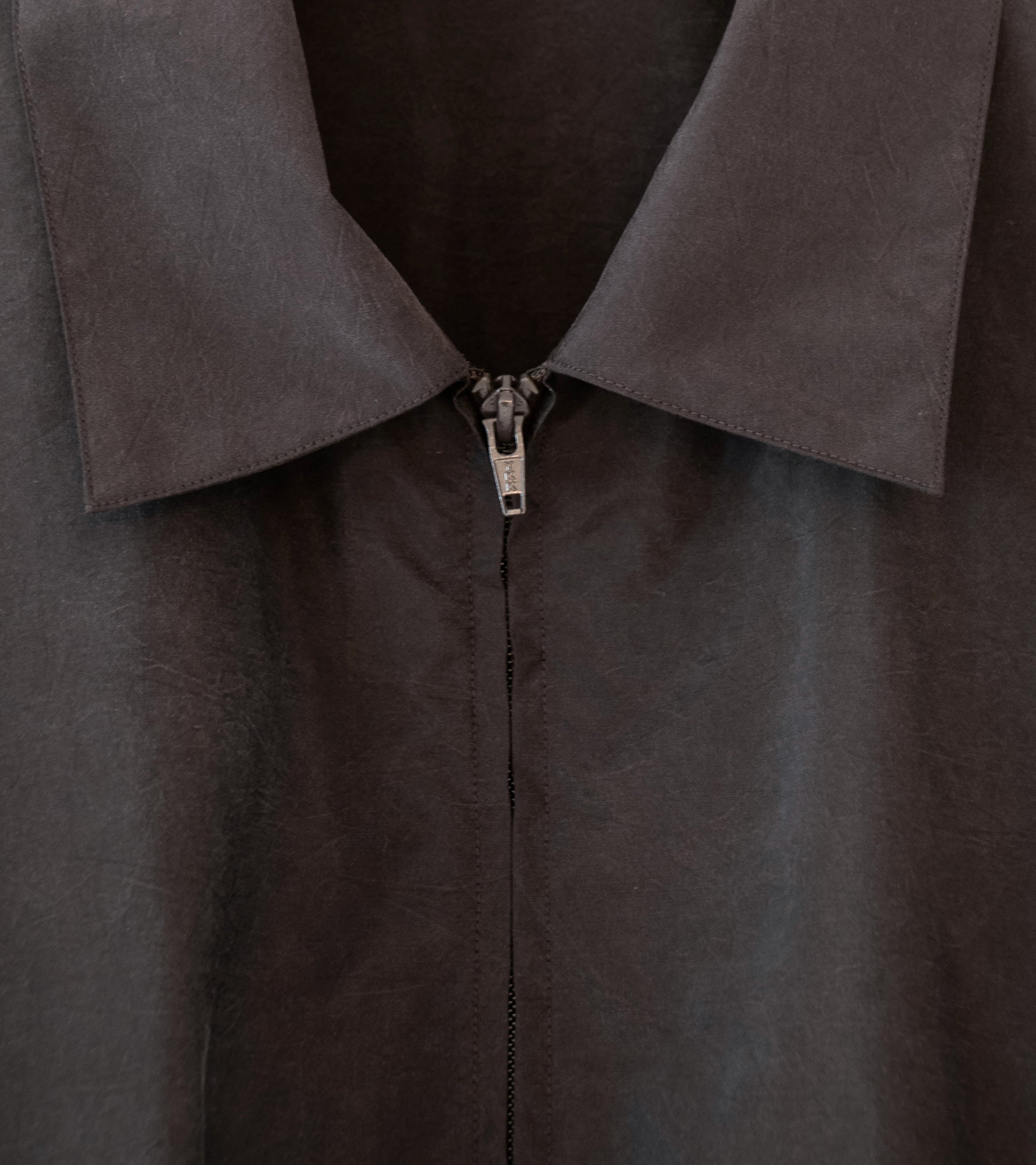 Stein 'Silk Nylon Collared Zip Jacket' (Charcoal Brown) - Image 7